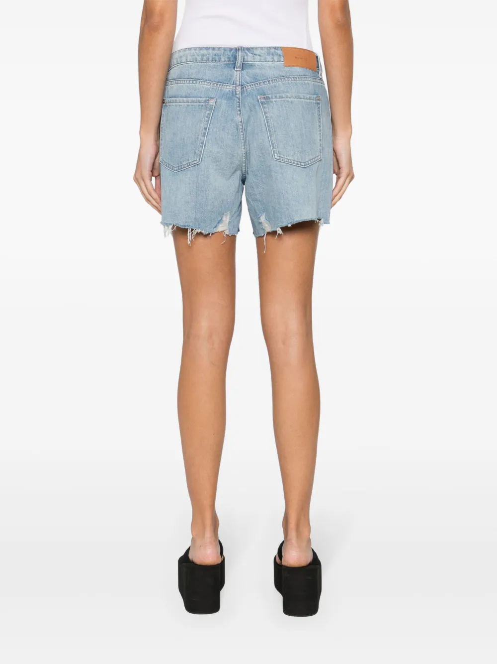 distressed denim shorts — Image 4