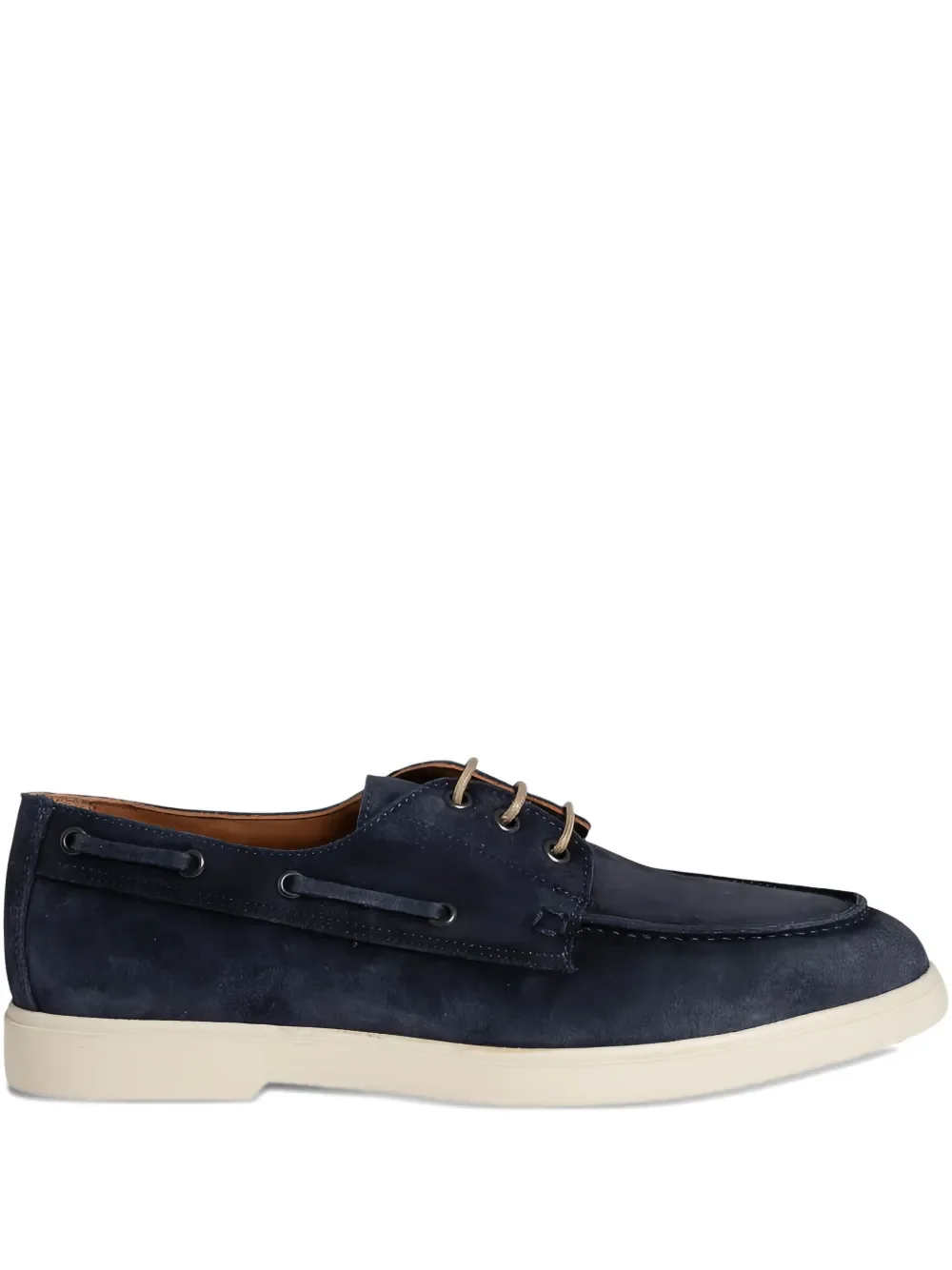 nubuck-leather lace-up boat shoes