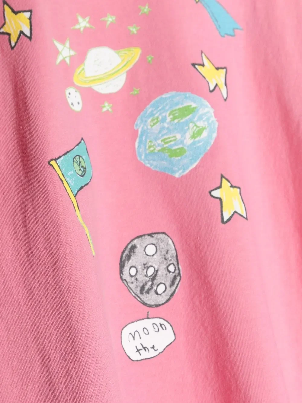 hand-drawn space print T-shirt