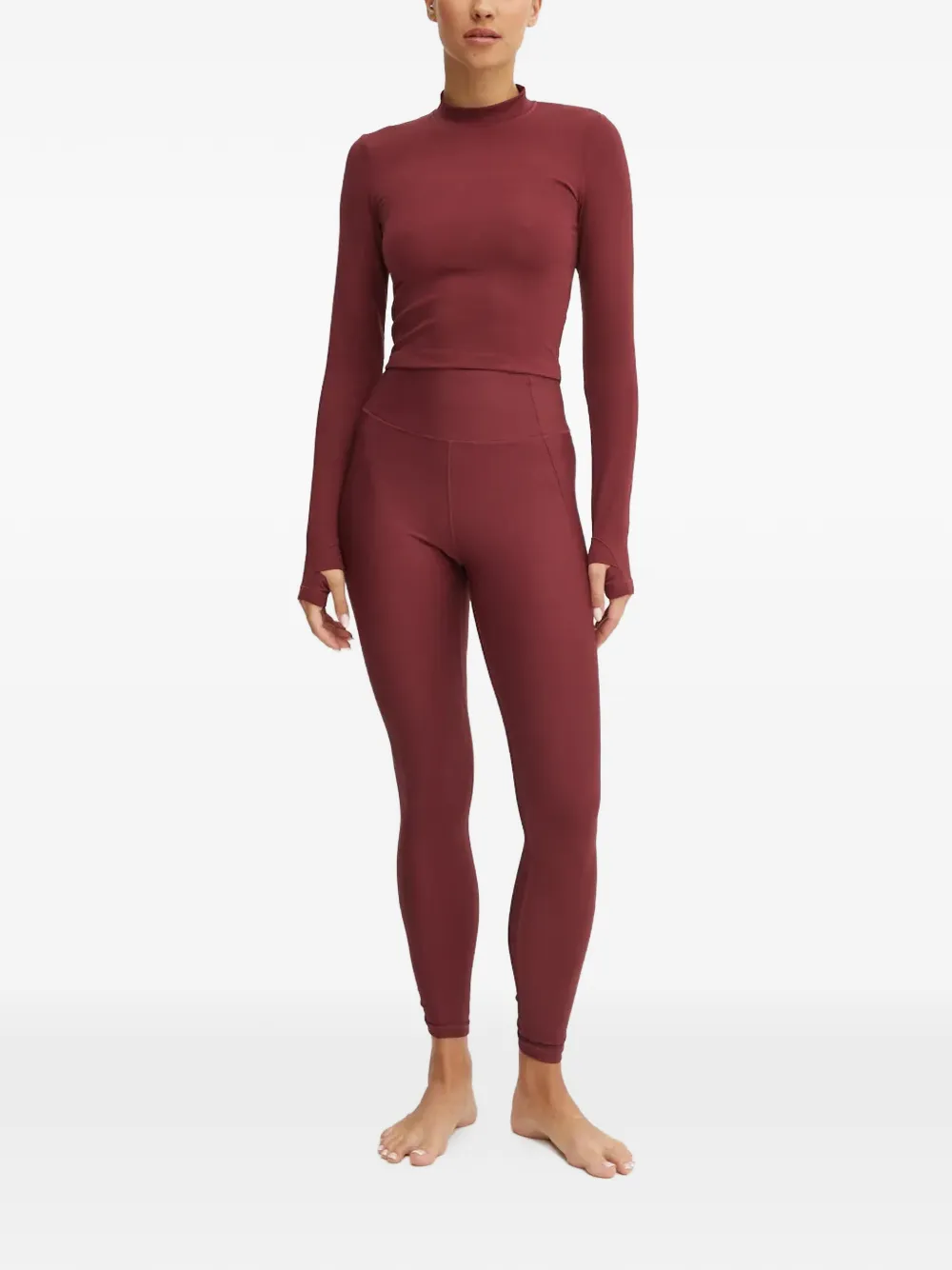 ribbed-knit thumb-slot yoga top — Image 5