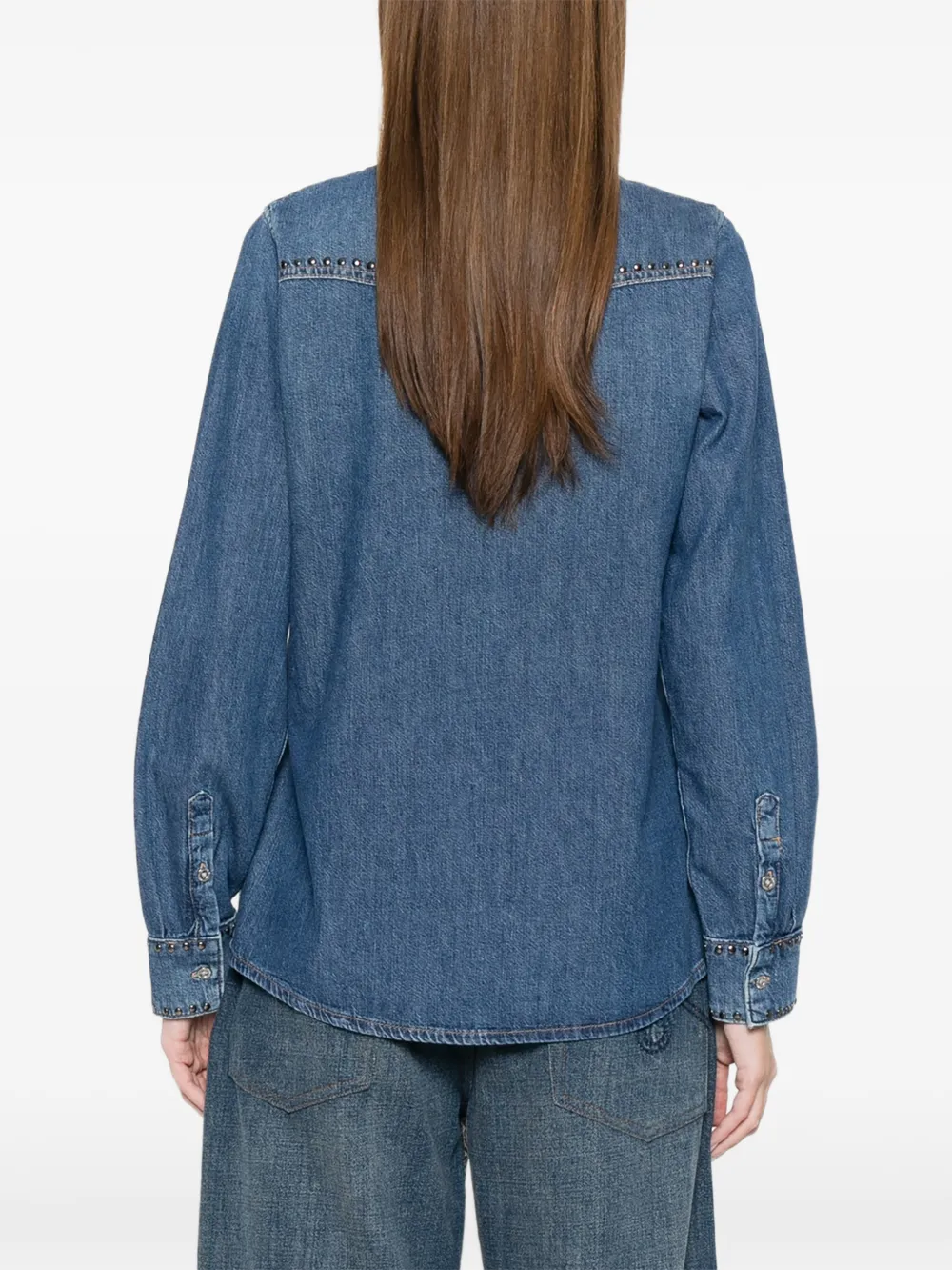 studded denim shirt — Image 3