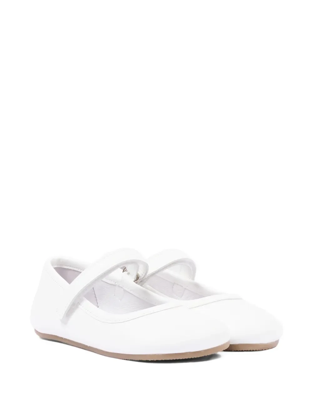 touch-strap leather ballet flats