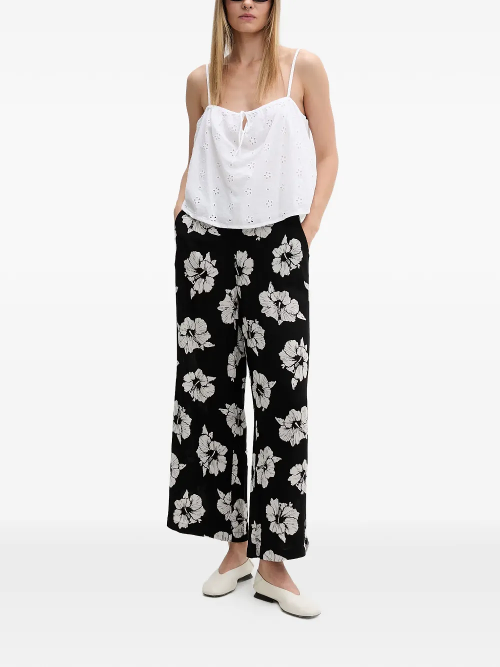 floral-print wide-leg trousers — Image 4
