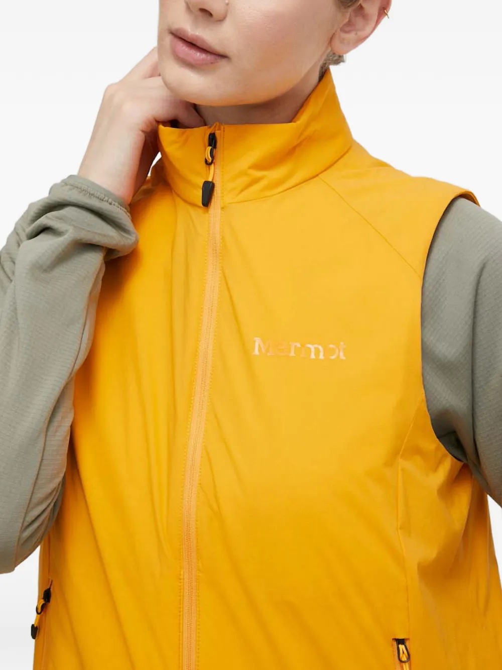 logo-print zip-up gilet — Image 3