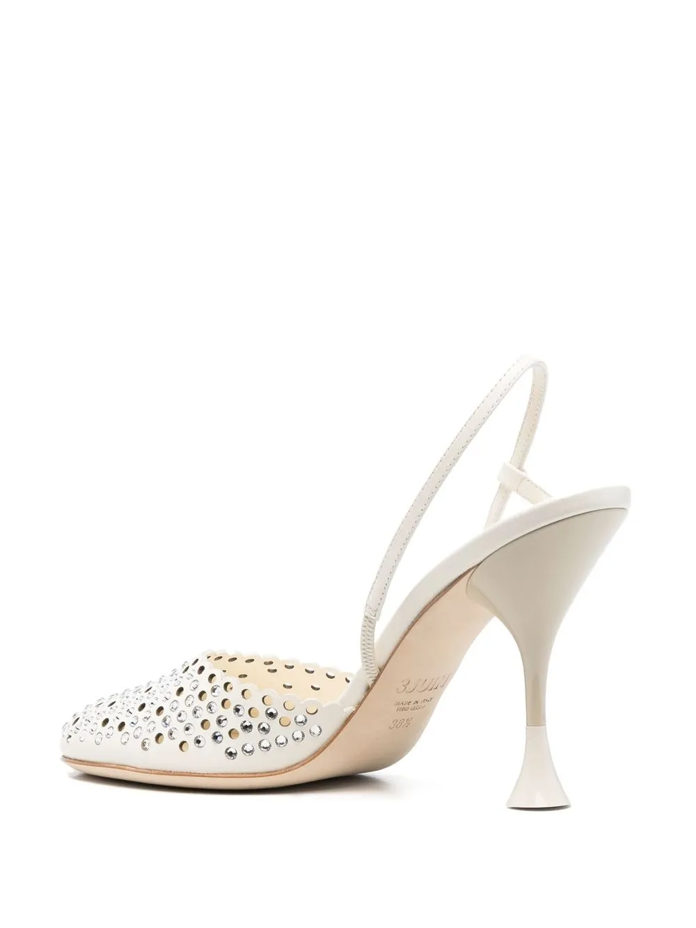 110mm rhinestone leather pumps — Image 4