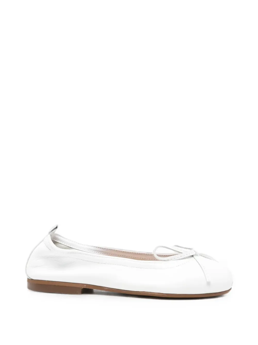bow-detail leather ballet flats