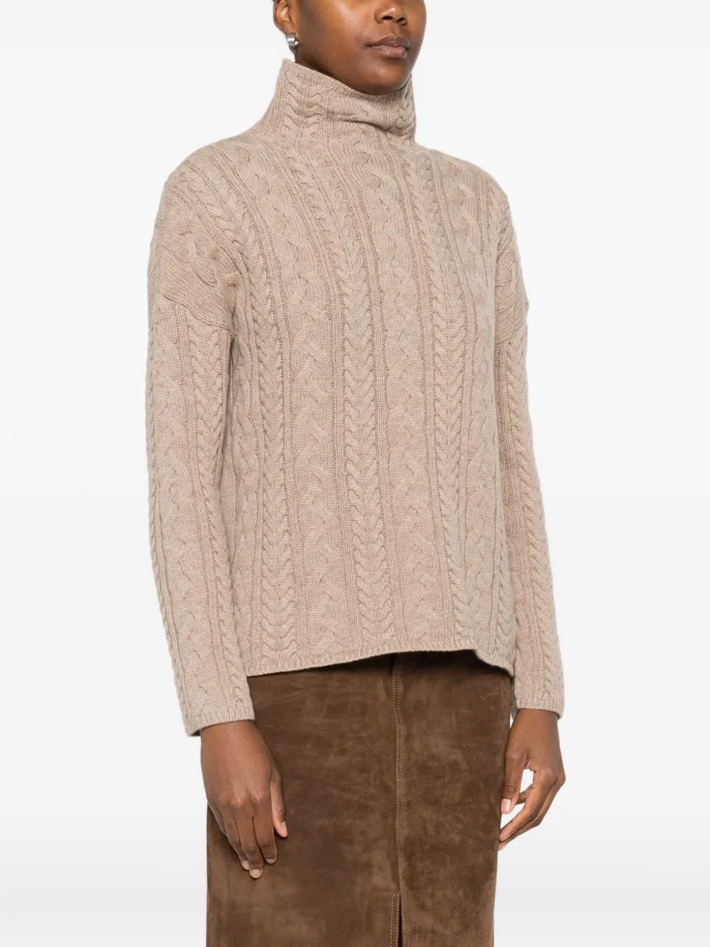 cable-knit turtleneck sweater — Image 5