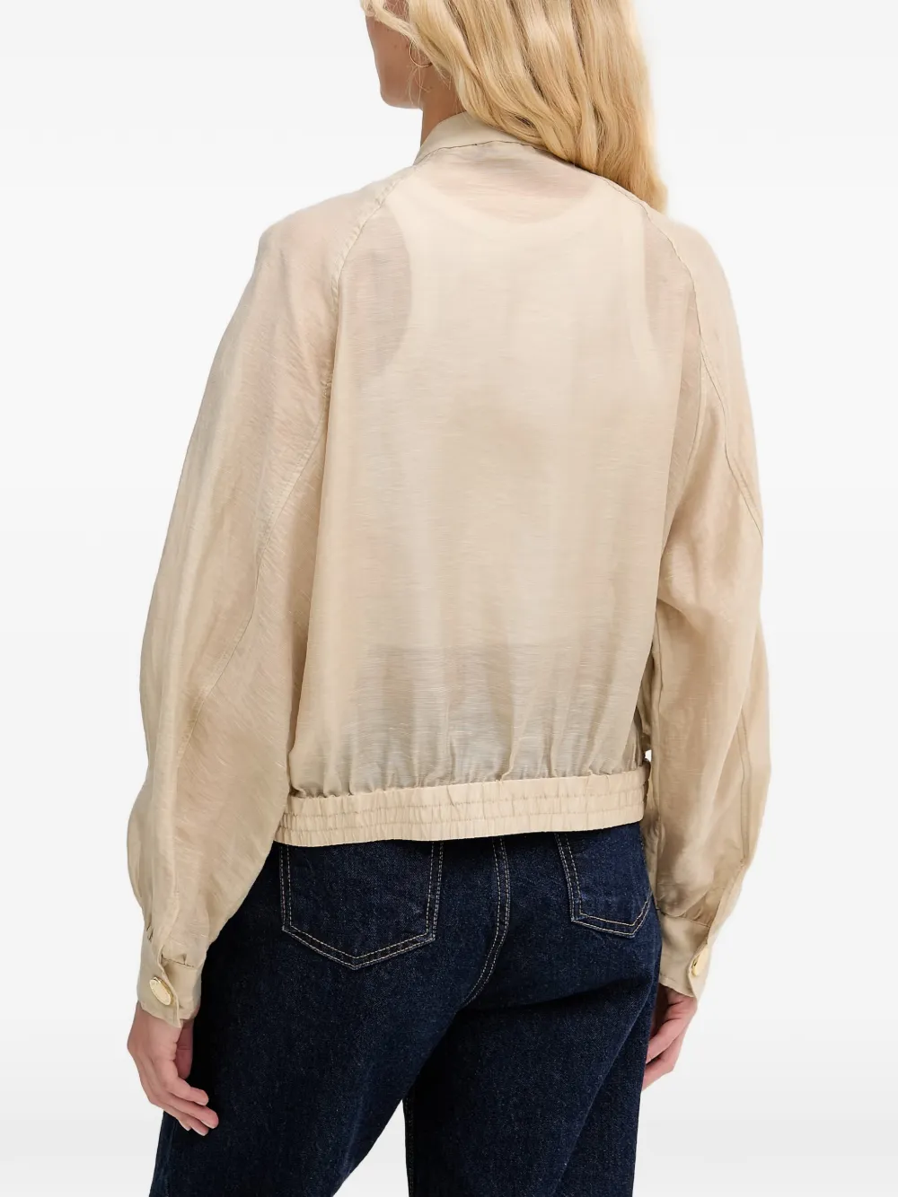 logo-plaque zip-up bomber jacket — Image 4
