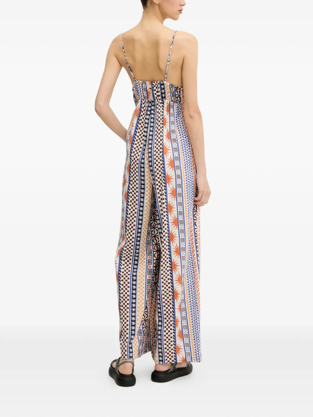 graphic-print tie-front jumpsuit — Image 4