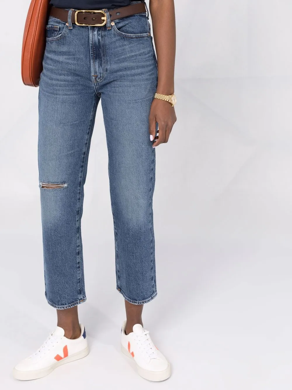 high-rise cropped Logan jeans — Image 4
