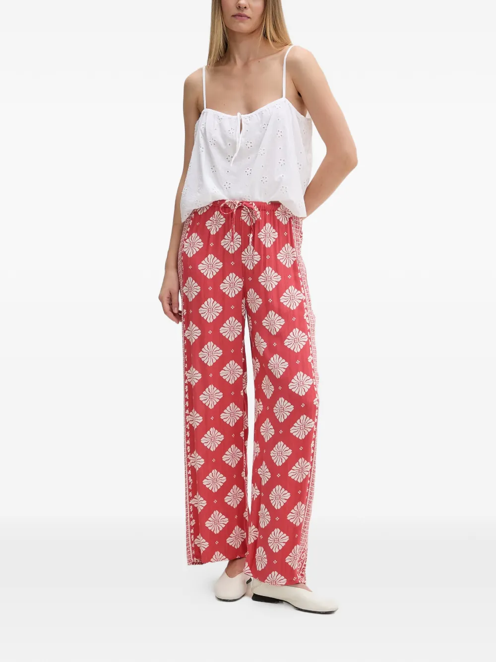 floral-print drawstring trousers — Image 4