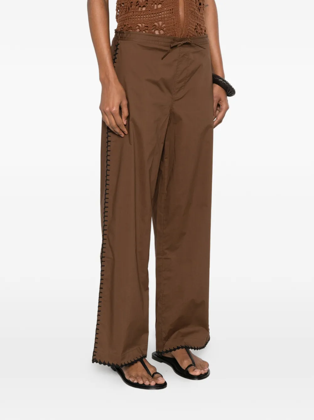whipstitch-trim palazzo pants — Image 5