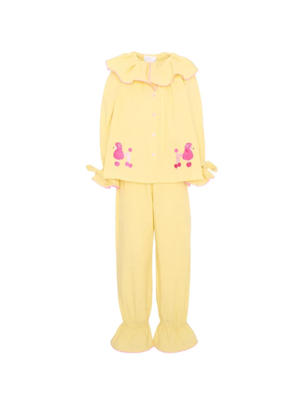 embroidered ruffled pajamas