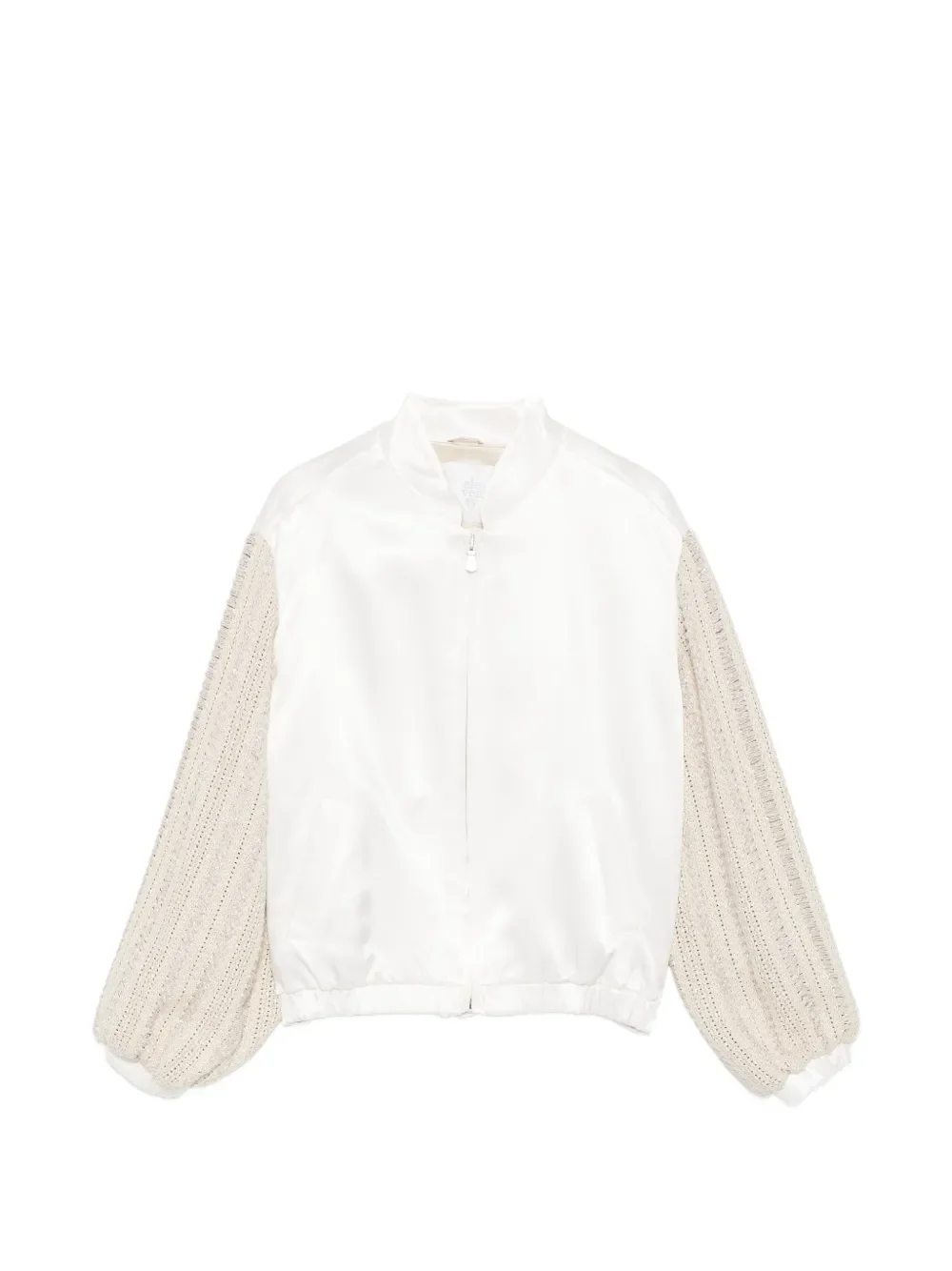 crochet-knit sleeve jacket