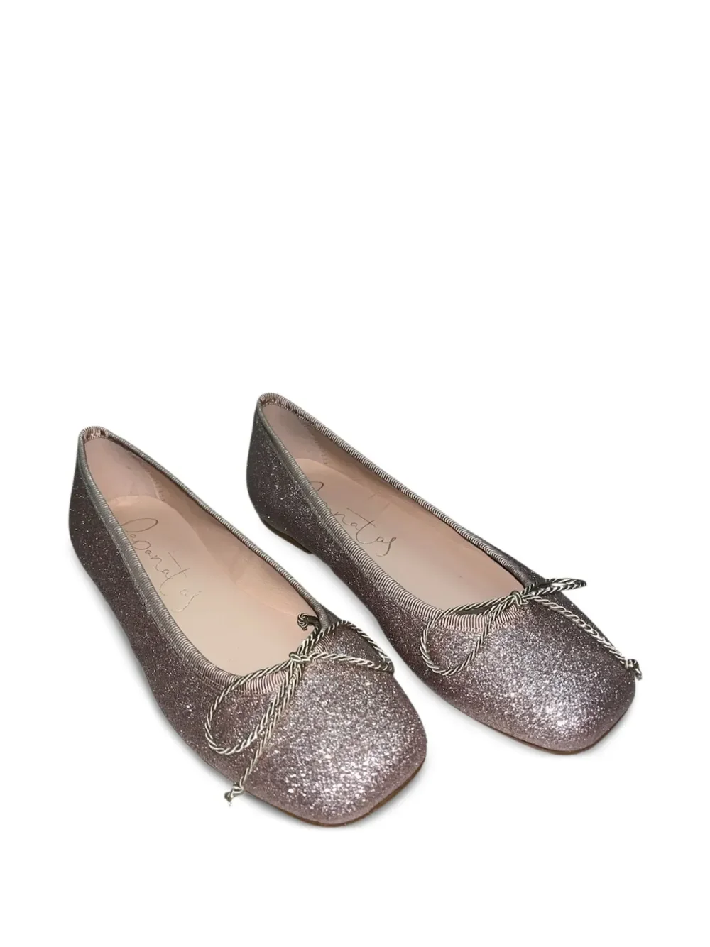 glitter-effect ballet flats