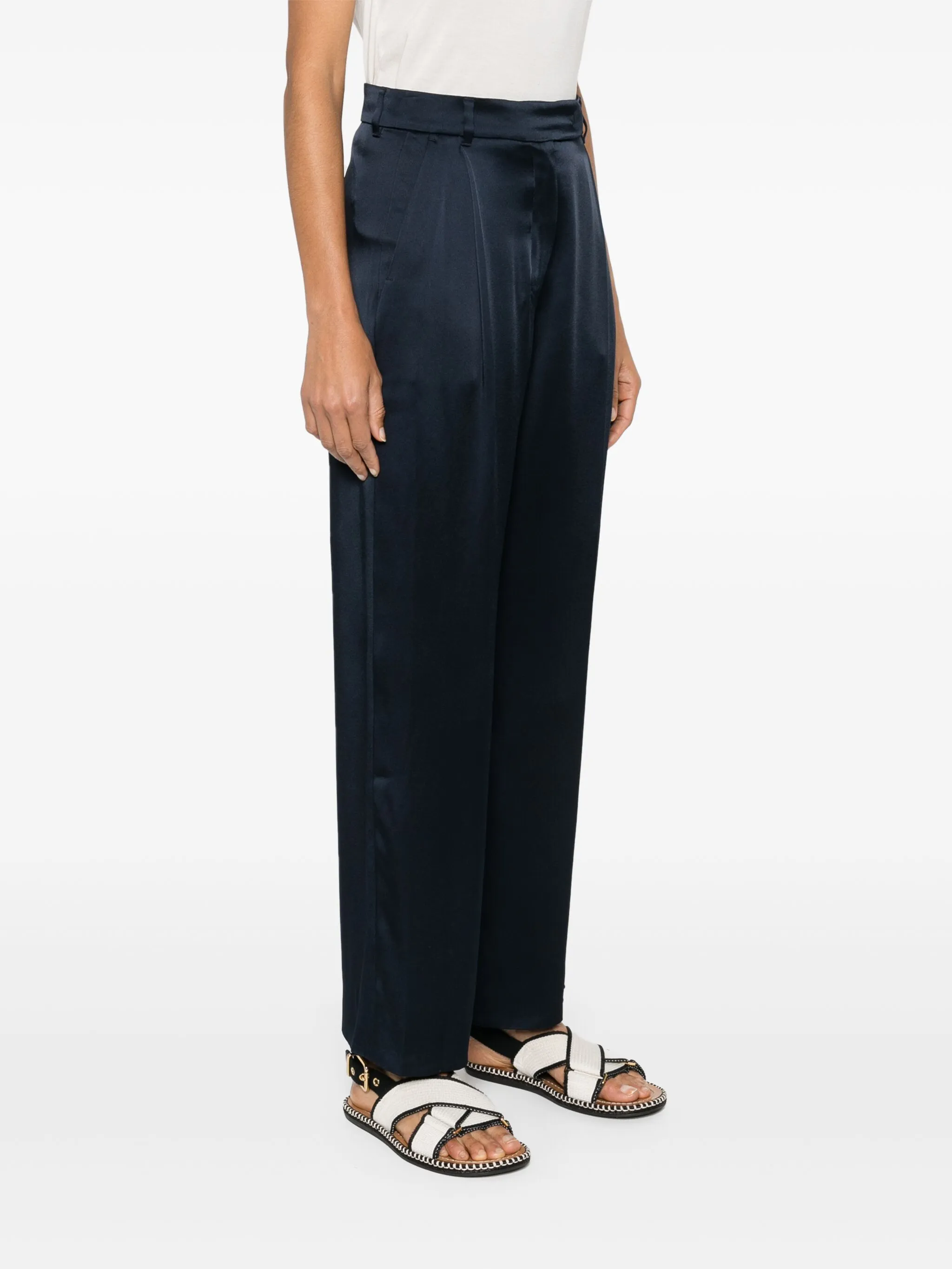 Amleto satin straight trousers — Image 5