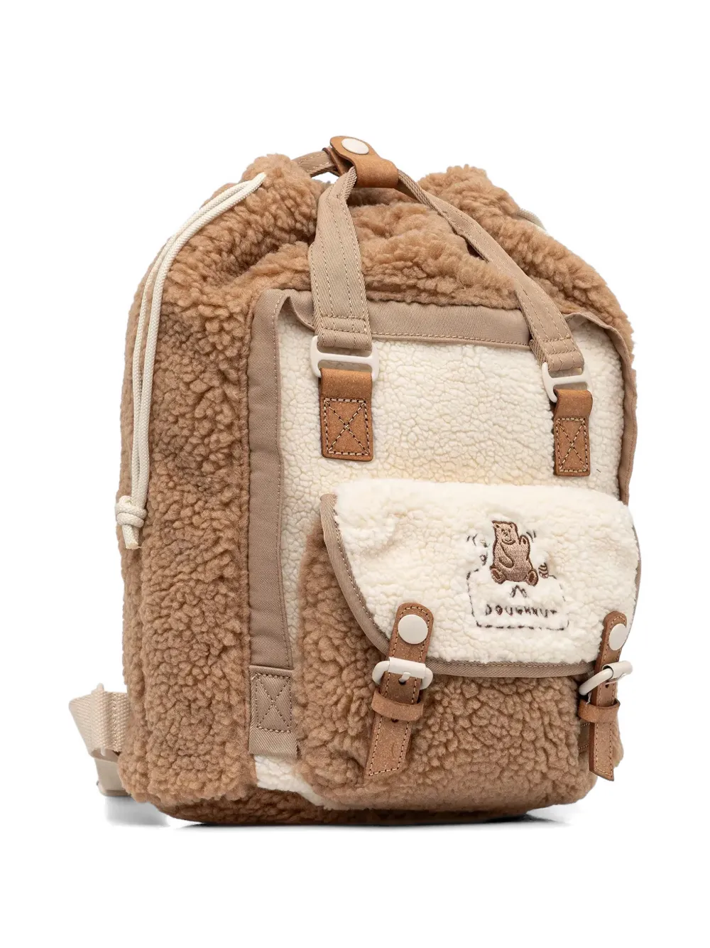 fleece-texture bear-embroidered backpack — Image 5