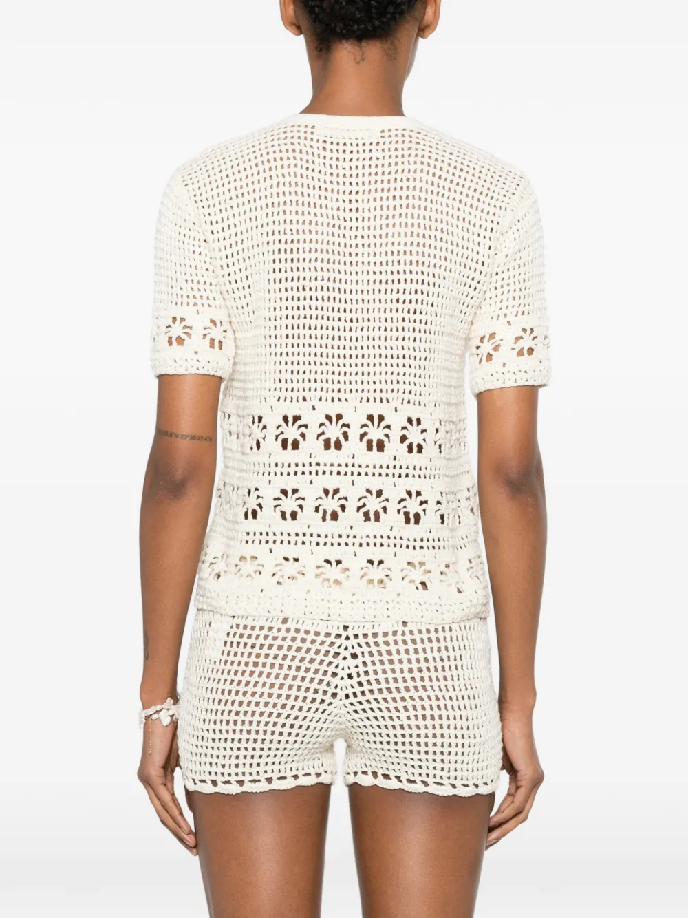 crochet-knit shell-embellished cardigan — Image 3