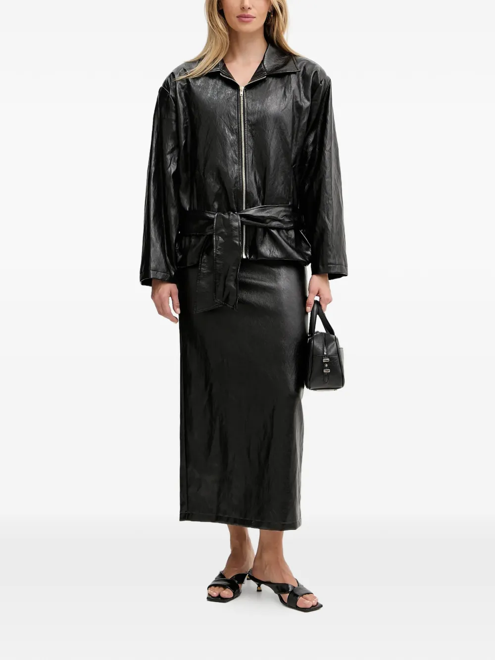belted zip-up jacket — Image 6