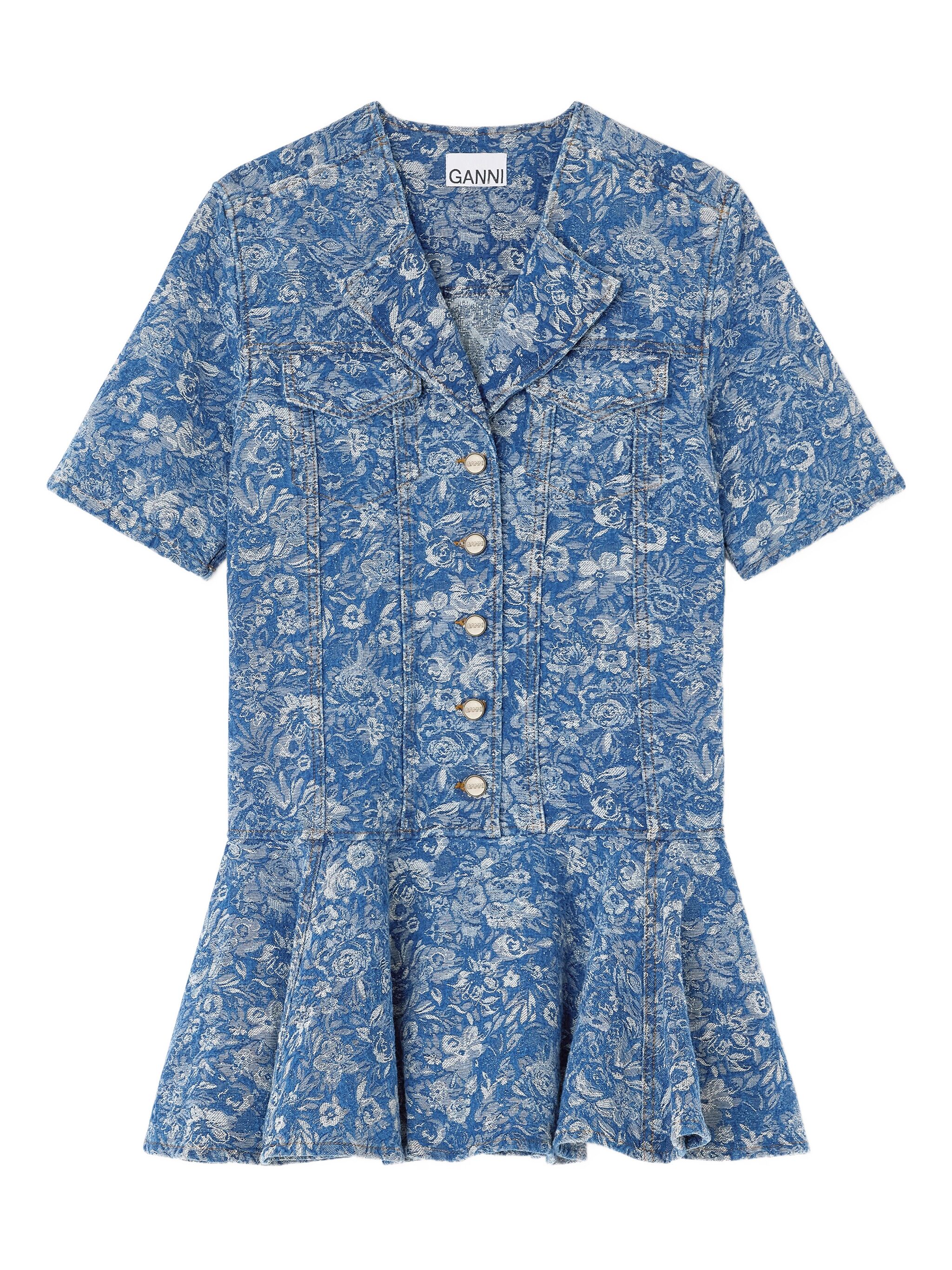 blue tapestry mini dress