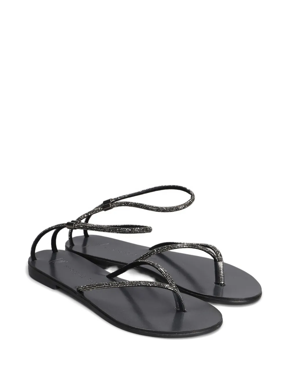 crystal-embellished flat sandals — Image 4