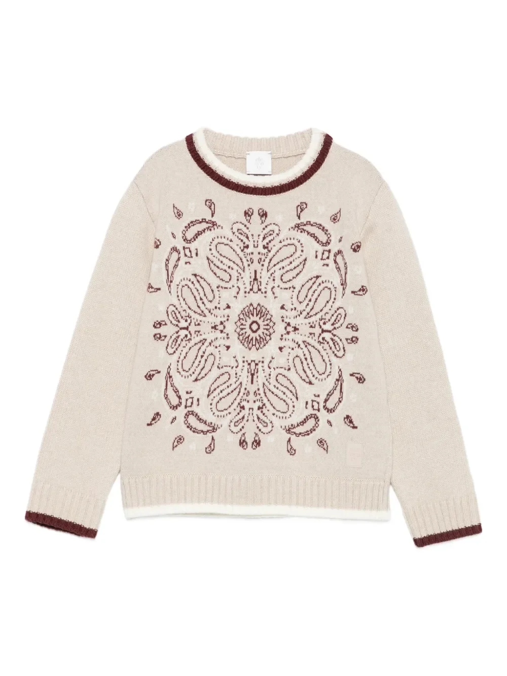 paisley-pattern round-neck sweater