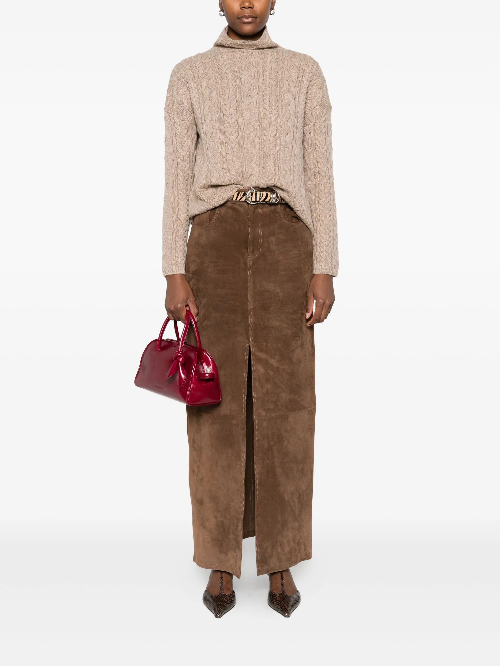 cable-knit turtleneck sweater — Image 3