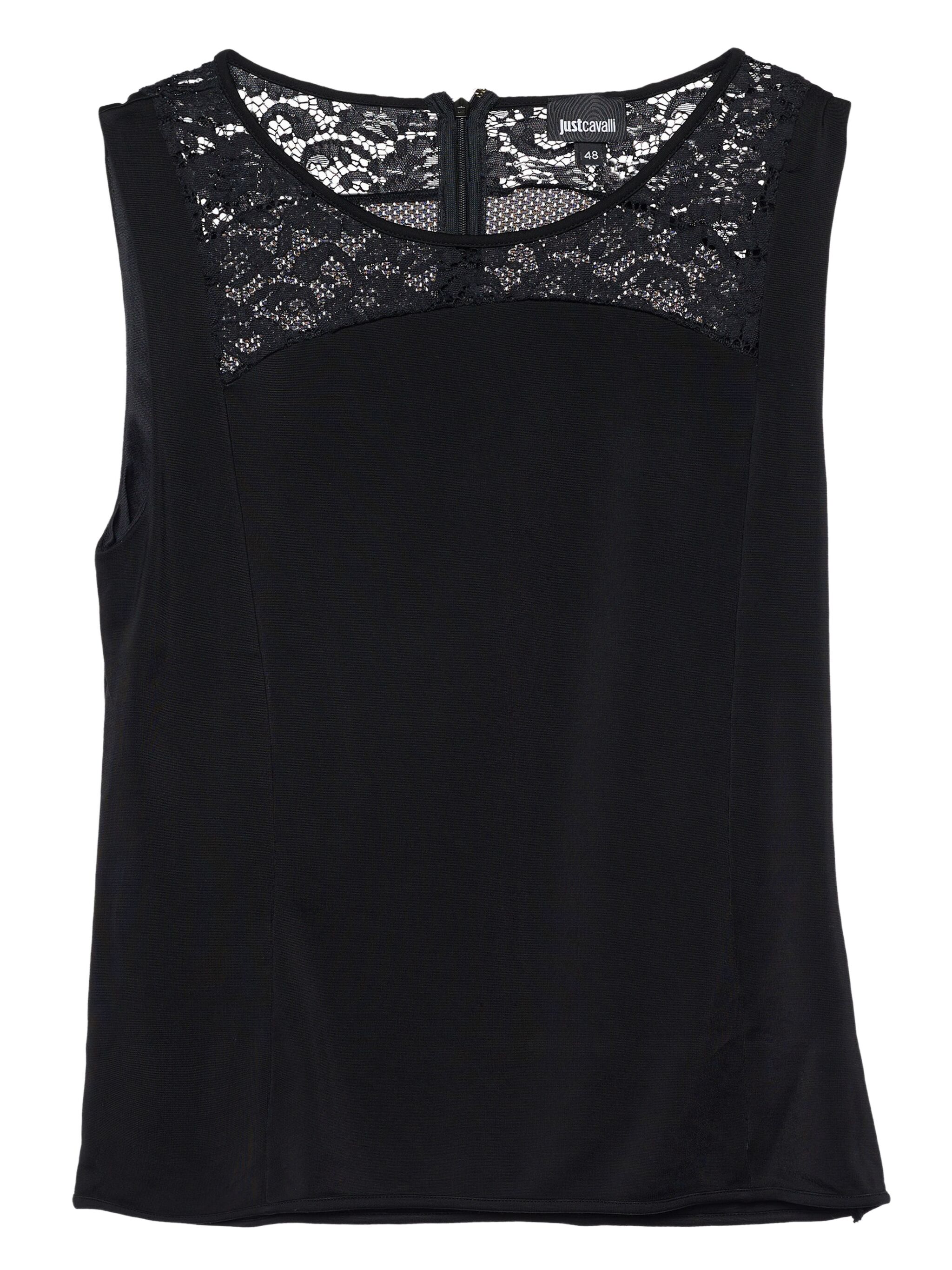 pre-owned lace-panel sleeveless top