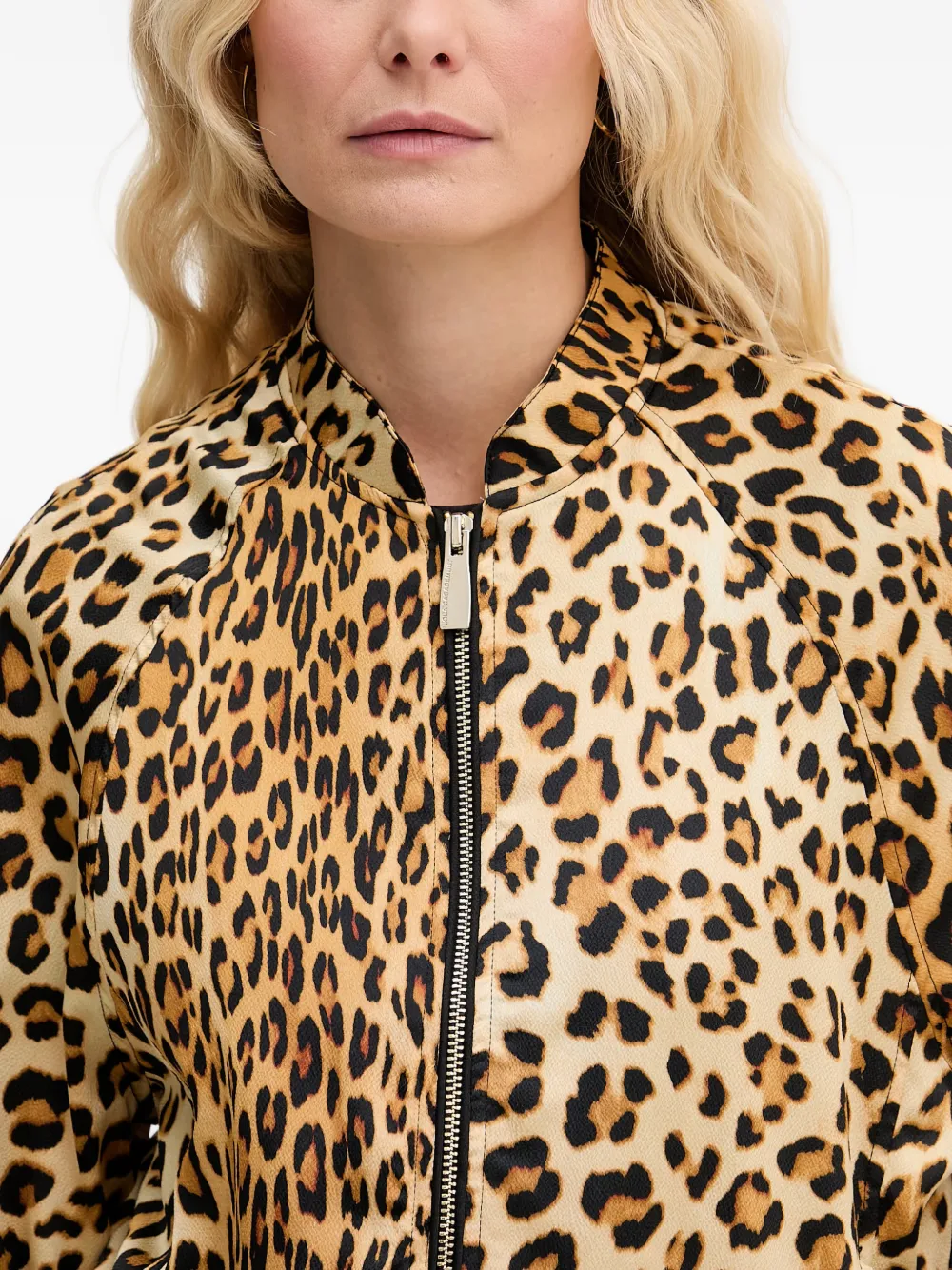 leopard-print raglan-sleeve bomber jacket — Image 3