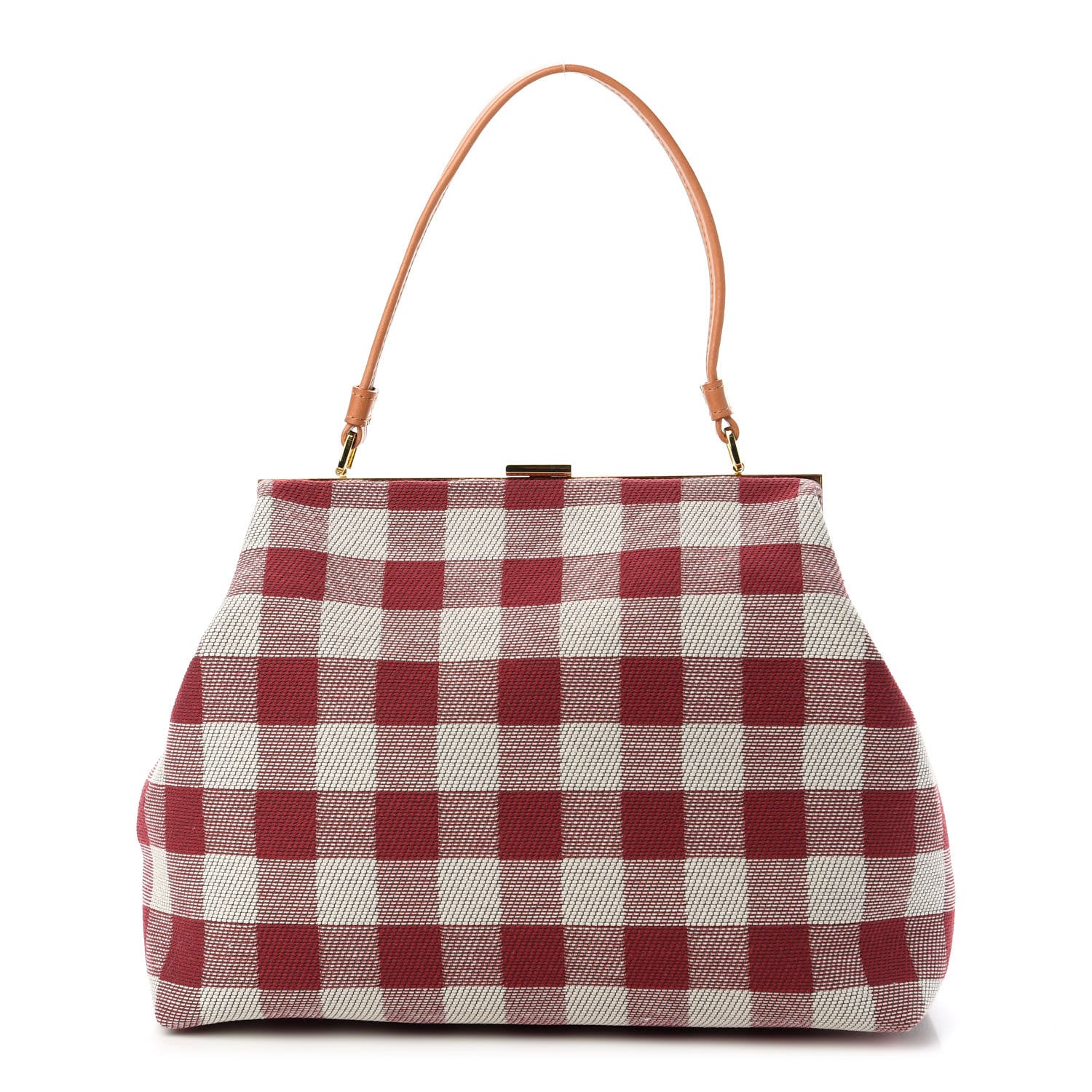Canvas Check Elegant Top Handle Bag