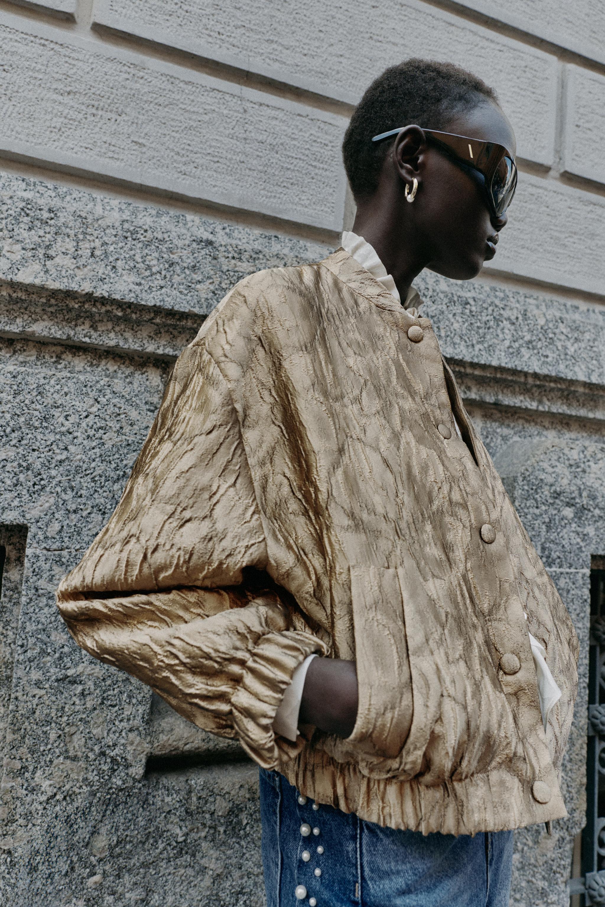 FLORAL JACQUARD BOMBER JACKET, image 6 of 10