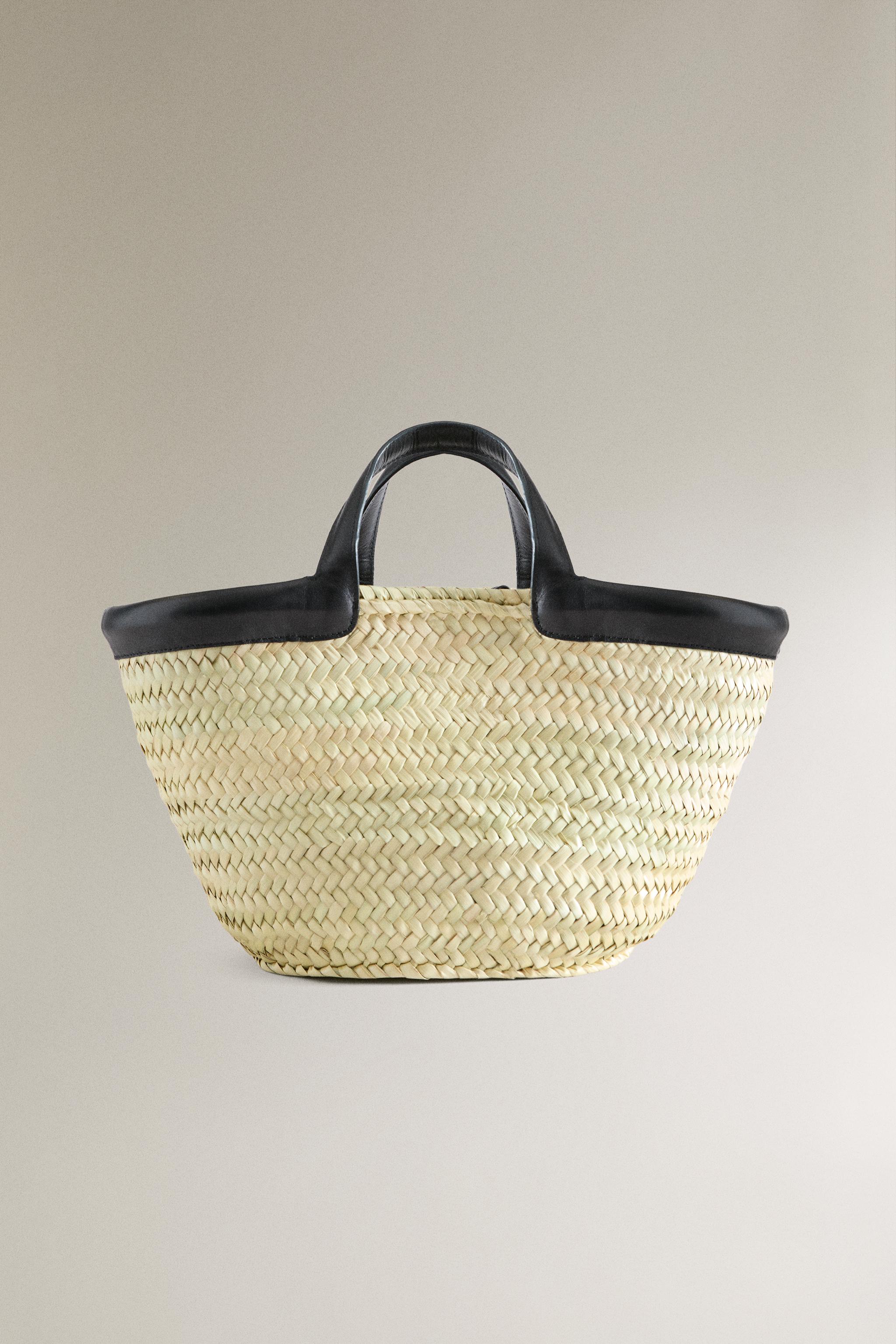 MINI PALM BAG WITH LEATHER, SUEDE & STEM