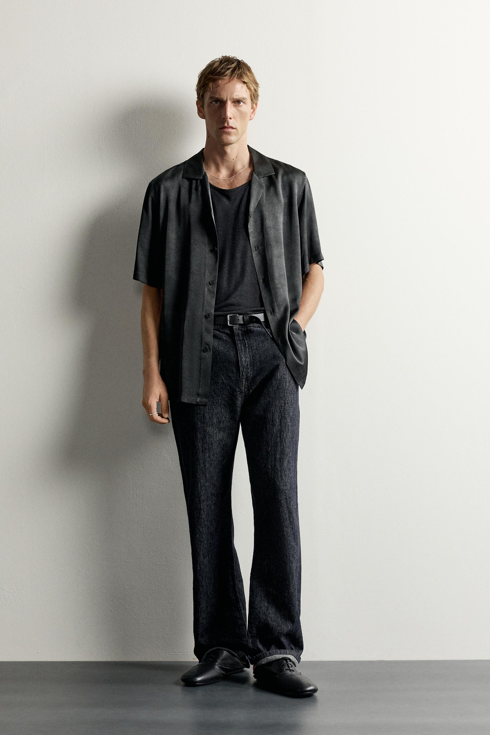 WASHED-EFFECT SATIN SHIRT
