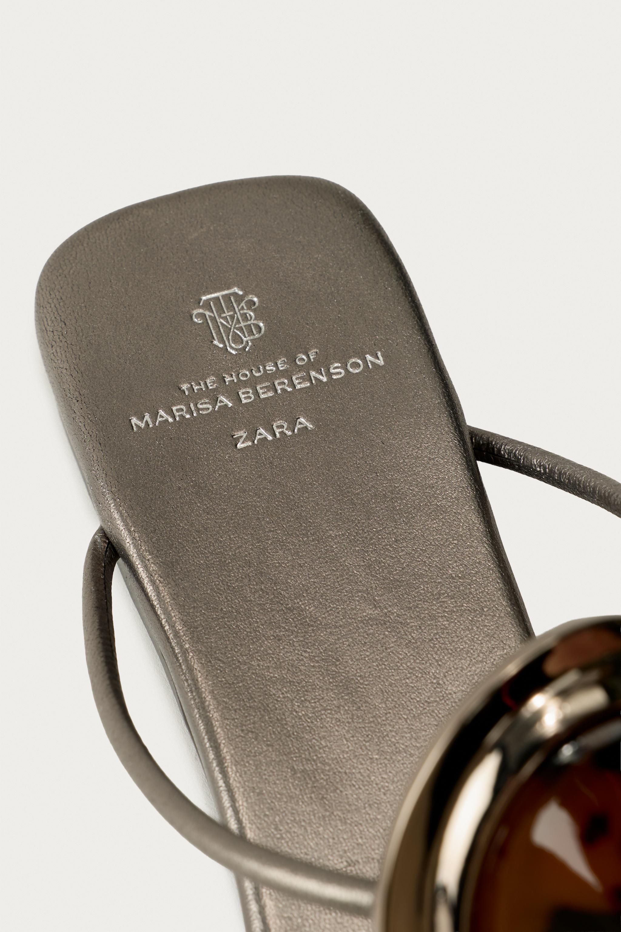 MARISA BERENSON X ZARA FLAT LEATHER SANDALS, image 2 of 6