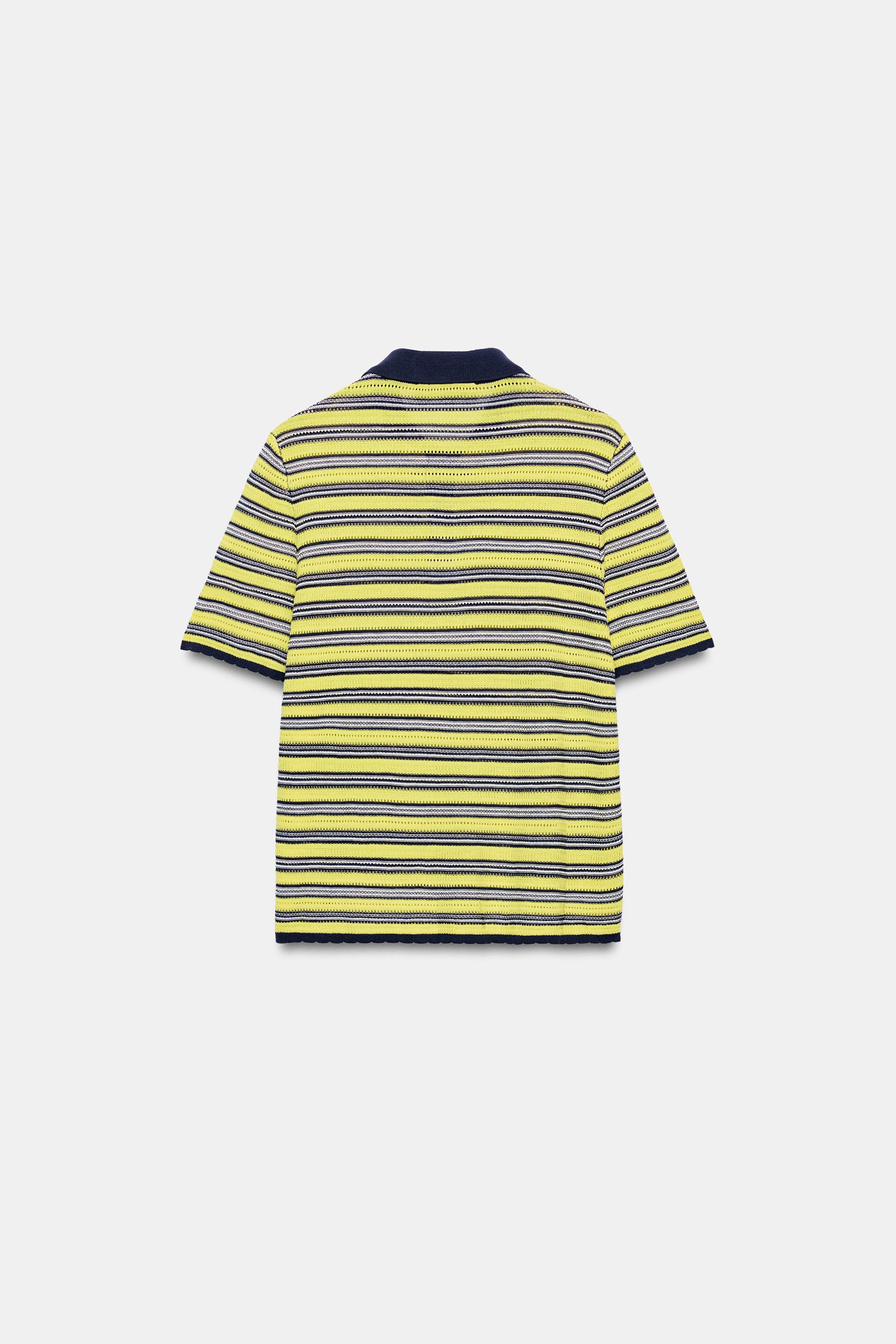 STRIPED KNIT POLO SHIRT, image 4 of 4