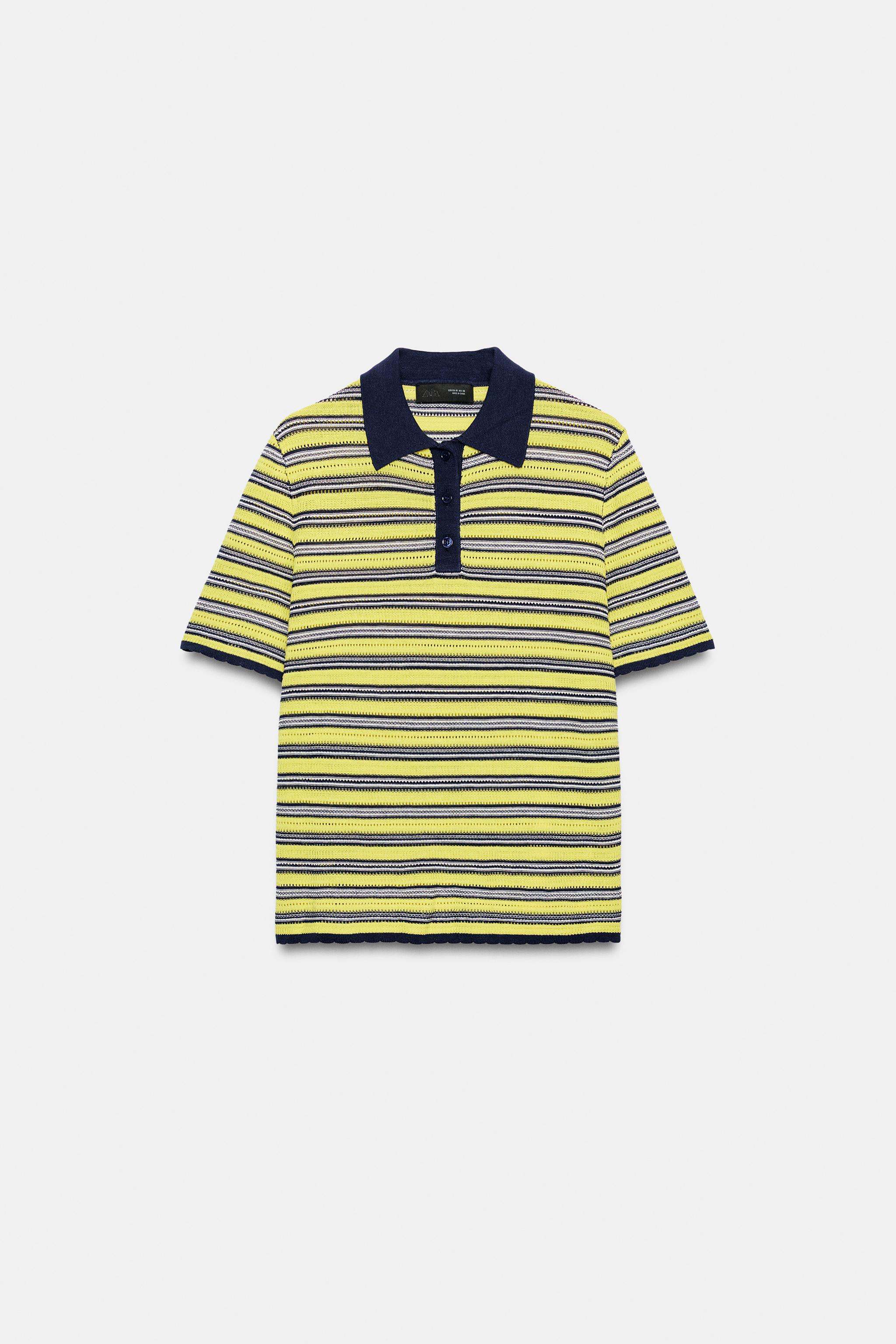 STRIPED KNIT POLO SHIRT, image 3 of 4