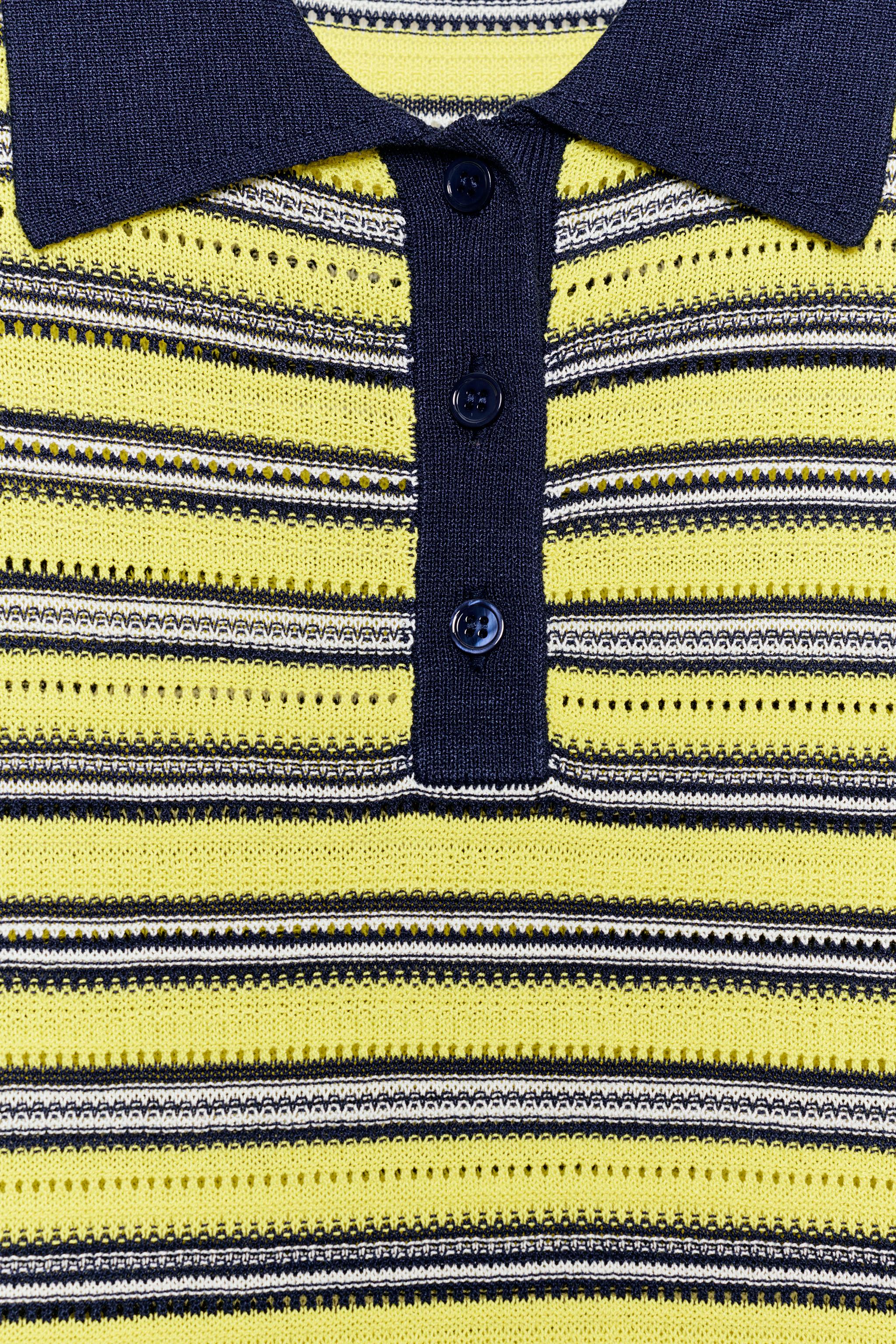 STRIPED KNIT POLO SHIRT, image 2 of 4