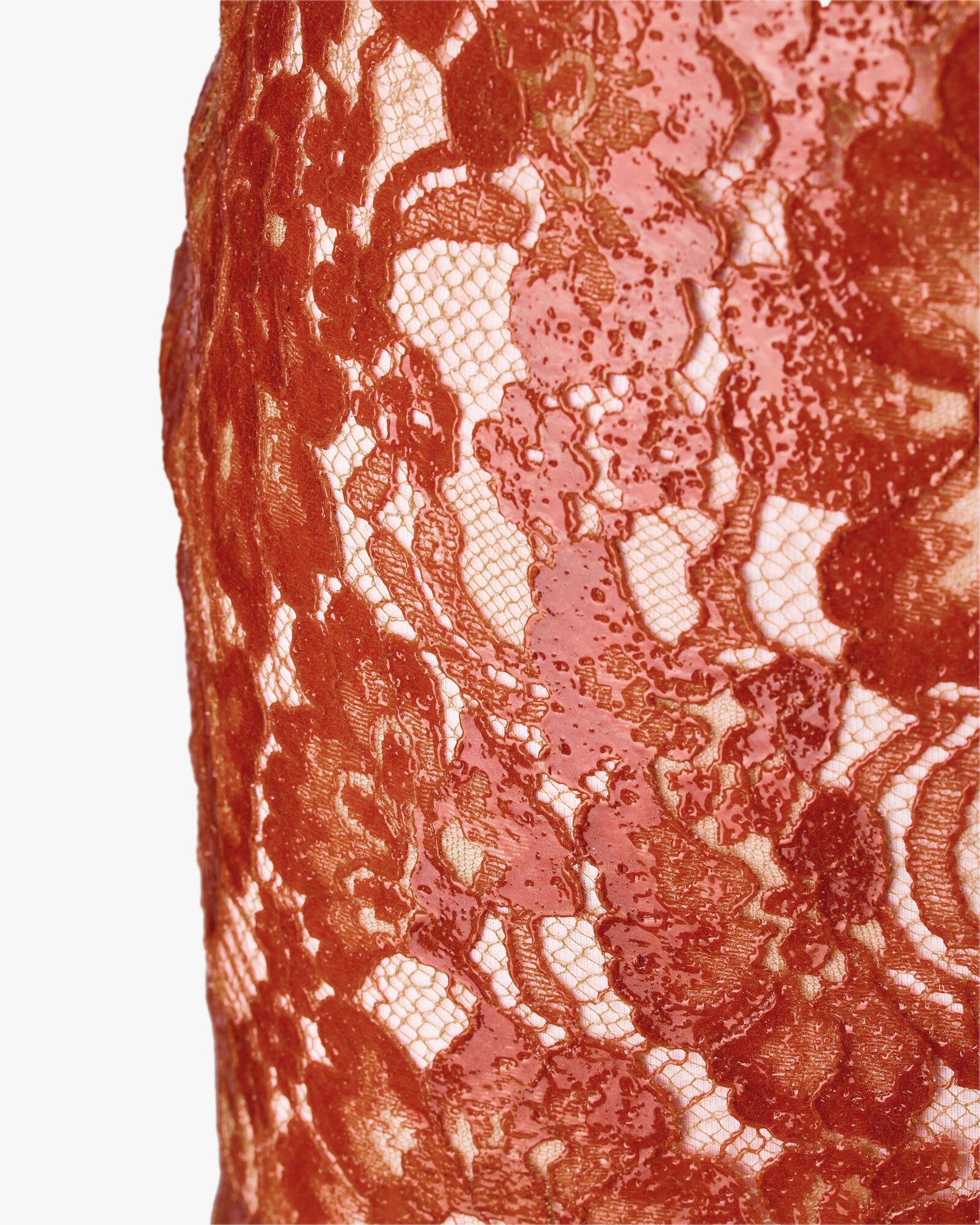 split pencil skirt in silicone-coated lace, image 6 of 15