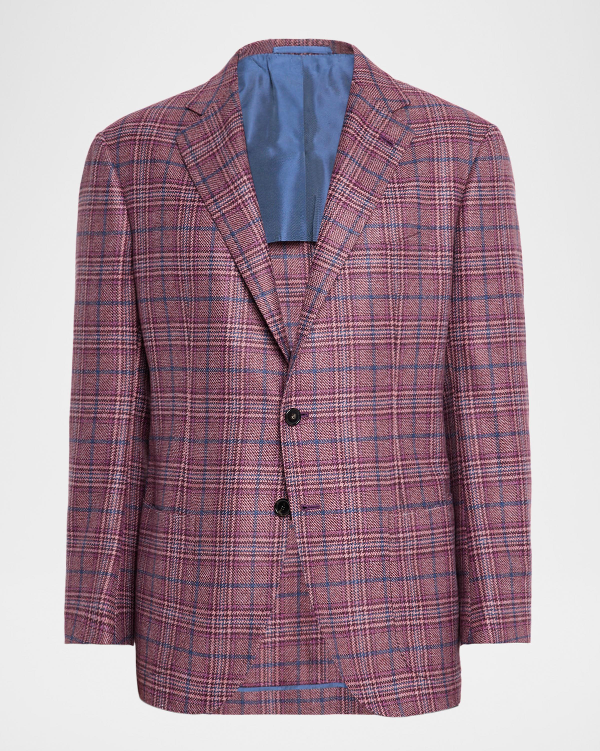Men's Cashmere Windowpane Check Sport Coat