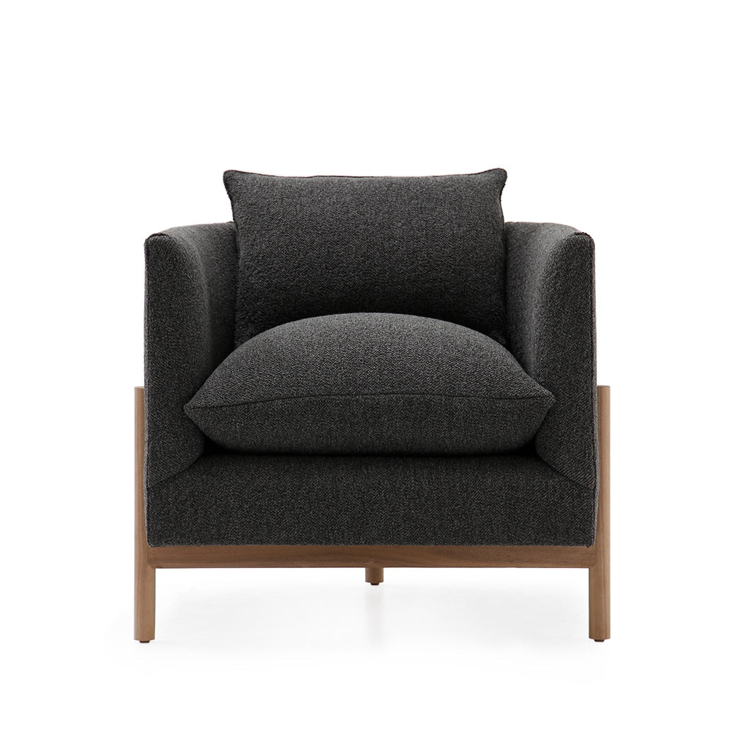 Sullivan Club Chair Base Walnut in  Orsetto Cream