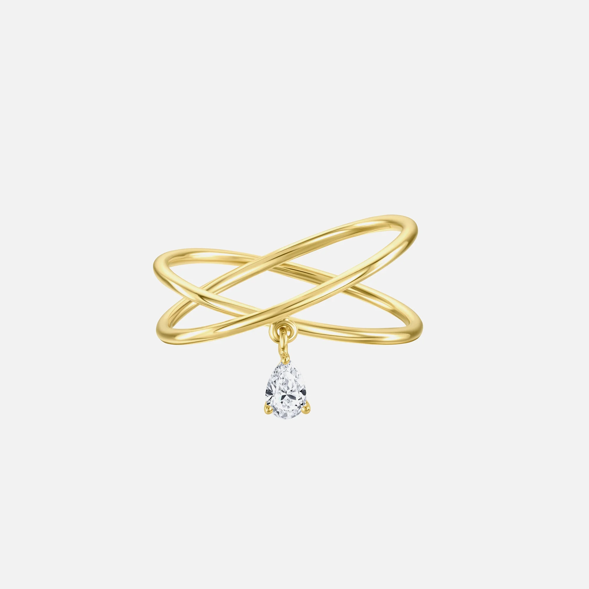 Isa Grutman Double Band Diamond Ring 14K Gold -Yellow Gold - Yellow Gold