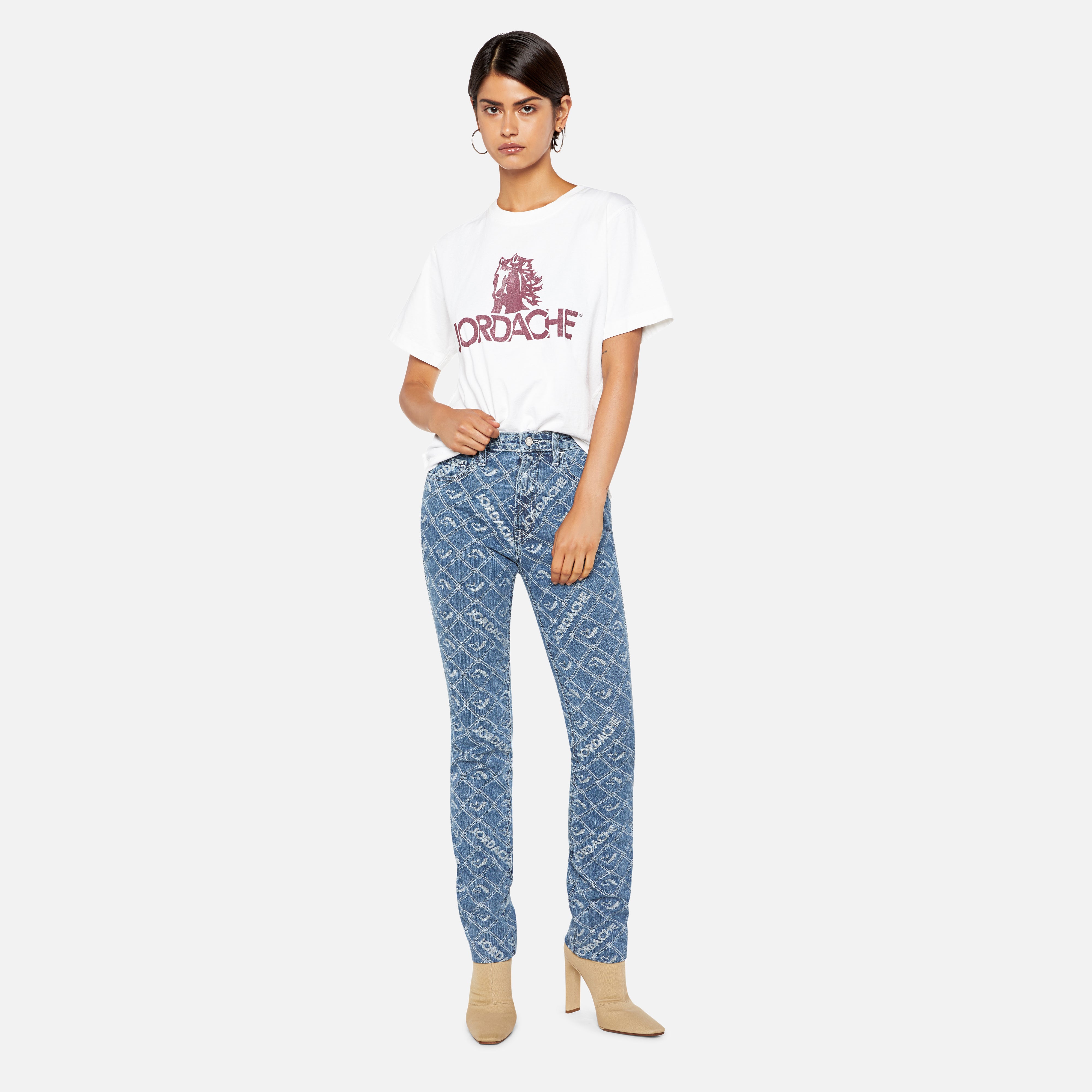 Jordache Oversized Logo Tee - White
