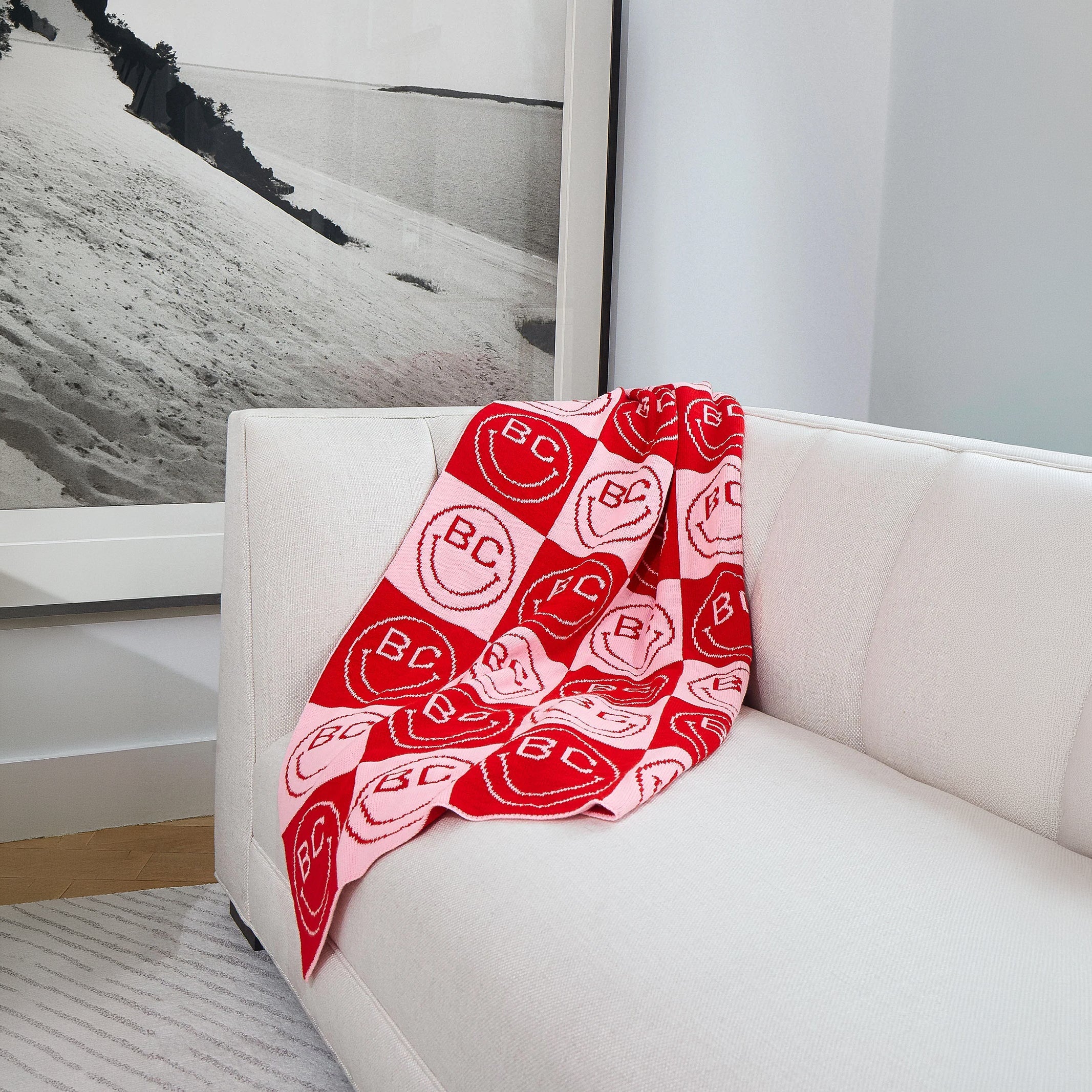 All Smiles Custom Blanket - Pink/Red, image 3 of 8