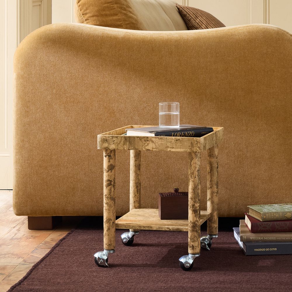Burled Finish Cart (12")
