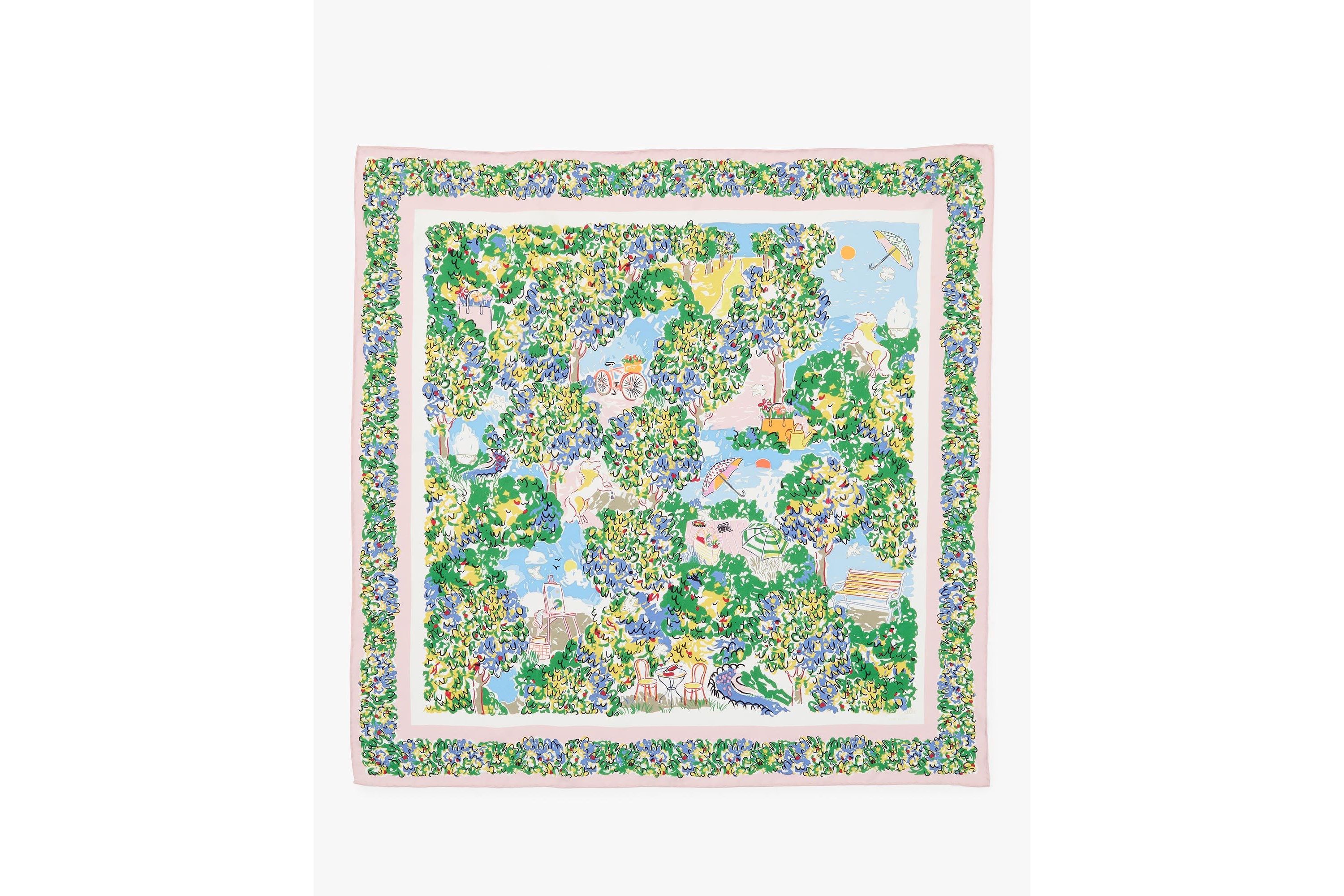 Springtime Gardens Silk Square Scarf