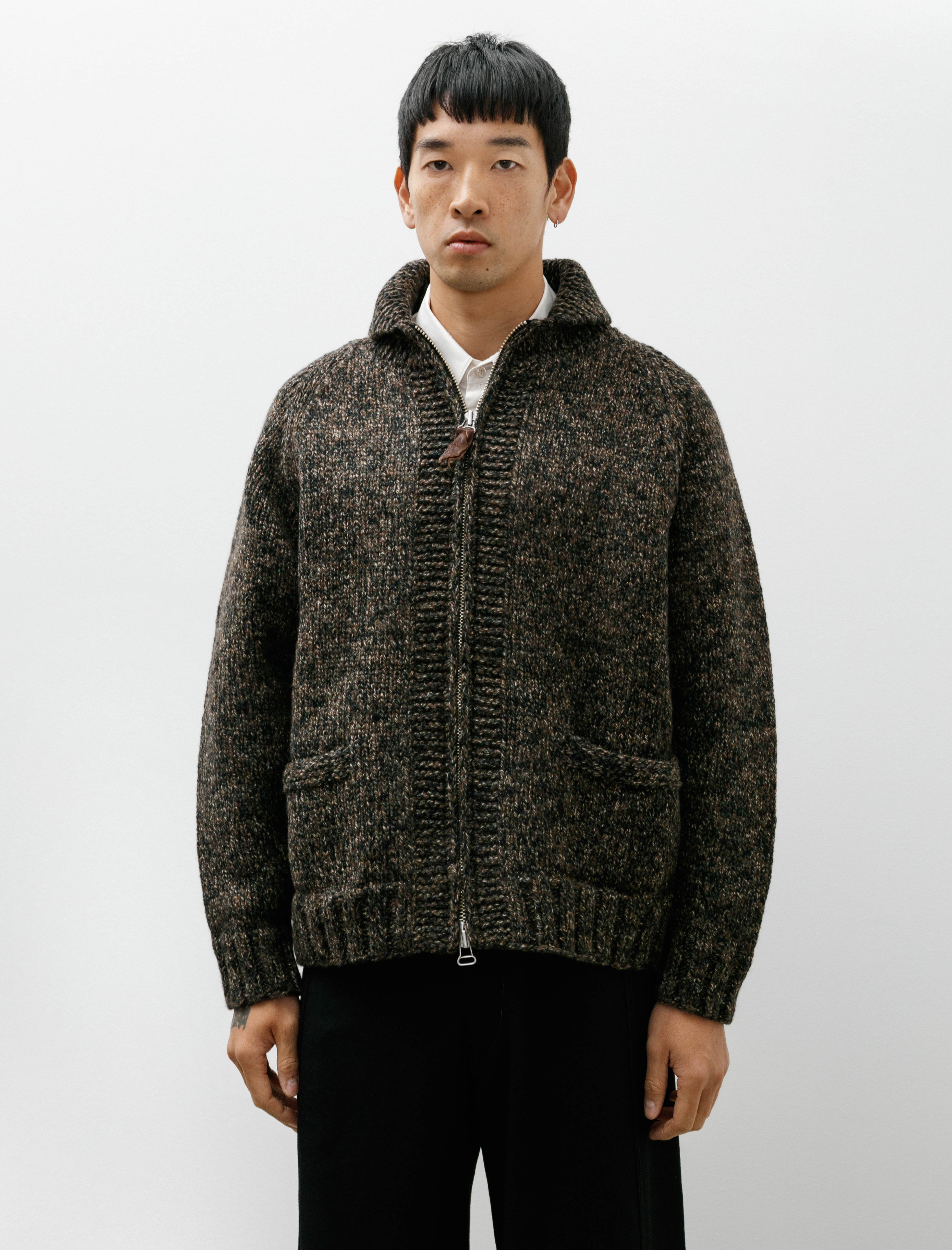 Cowichan Sweater Yak Lamb Multi Ply Hand Knit Camo