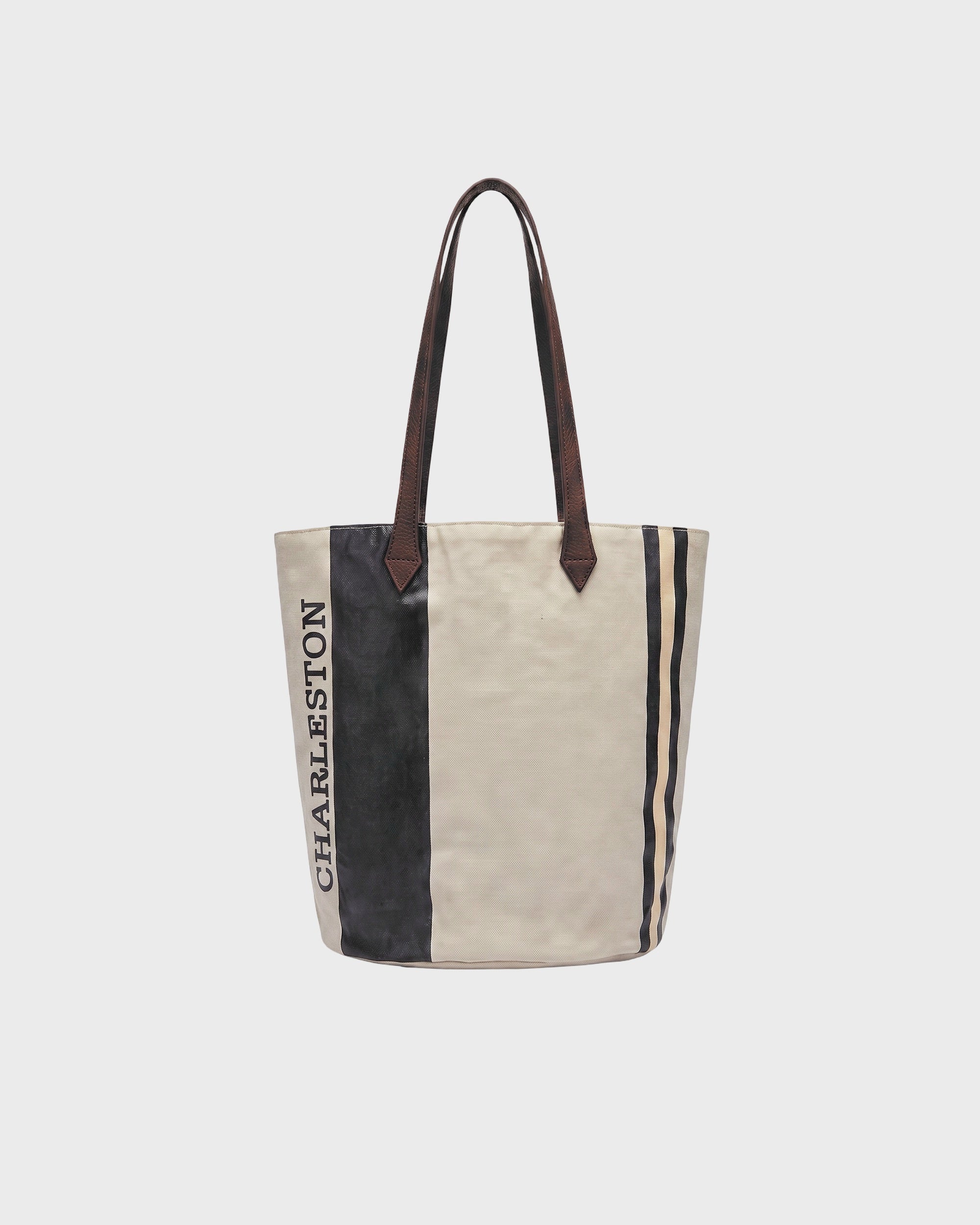 Charleston Small Bucket Bag in Coated Cotton Canvas