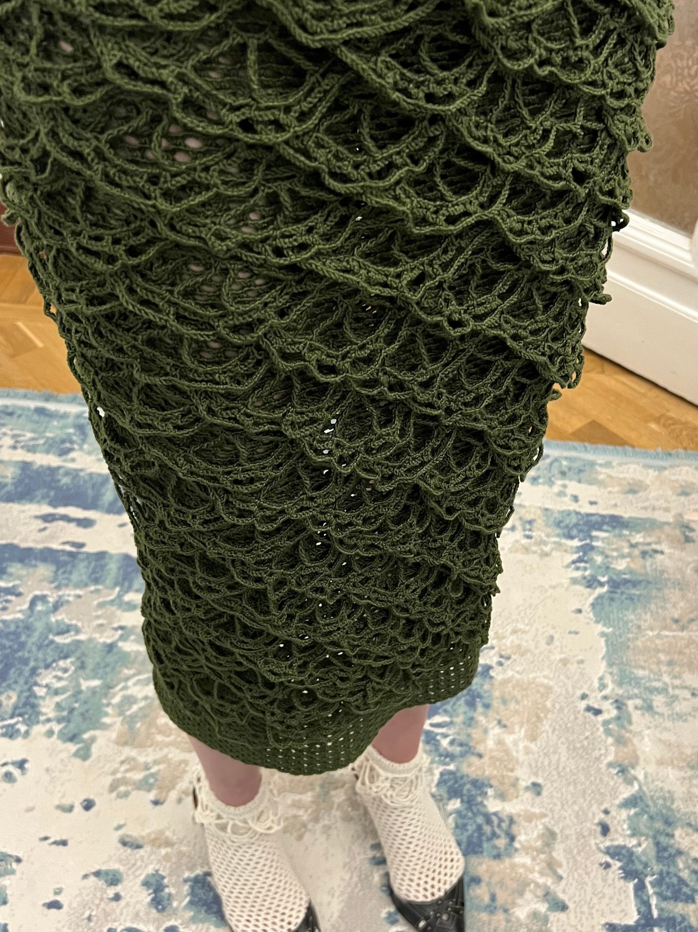 Crochet Floral Midi Skirt