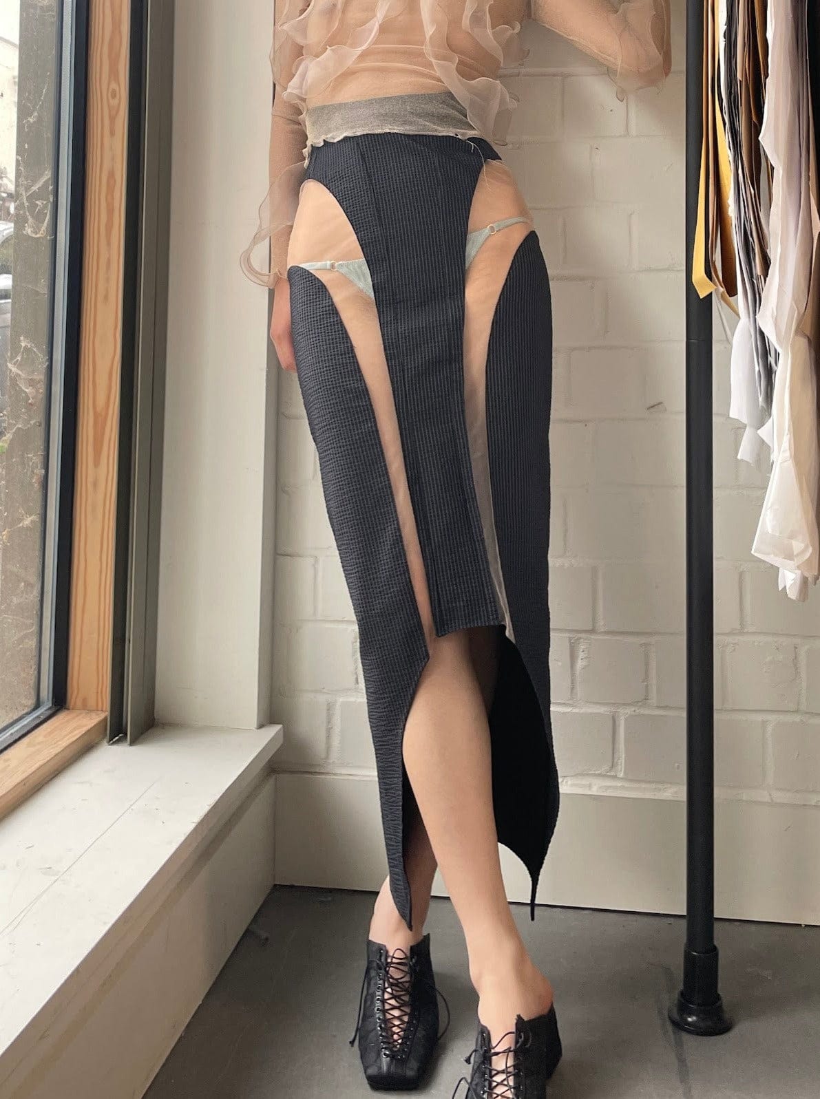 Stiletto Skirt (Navy)