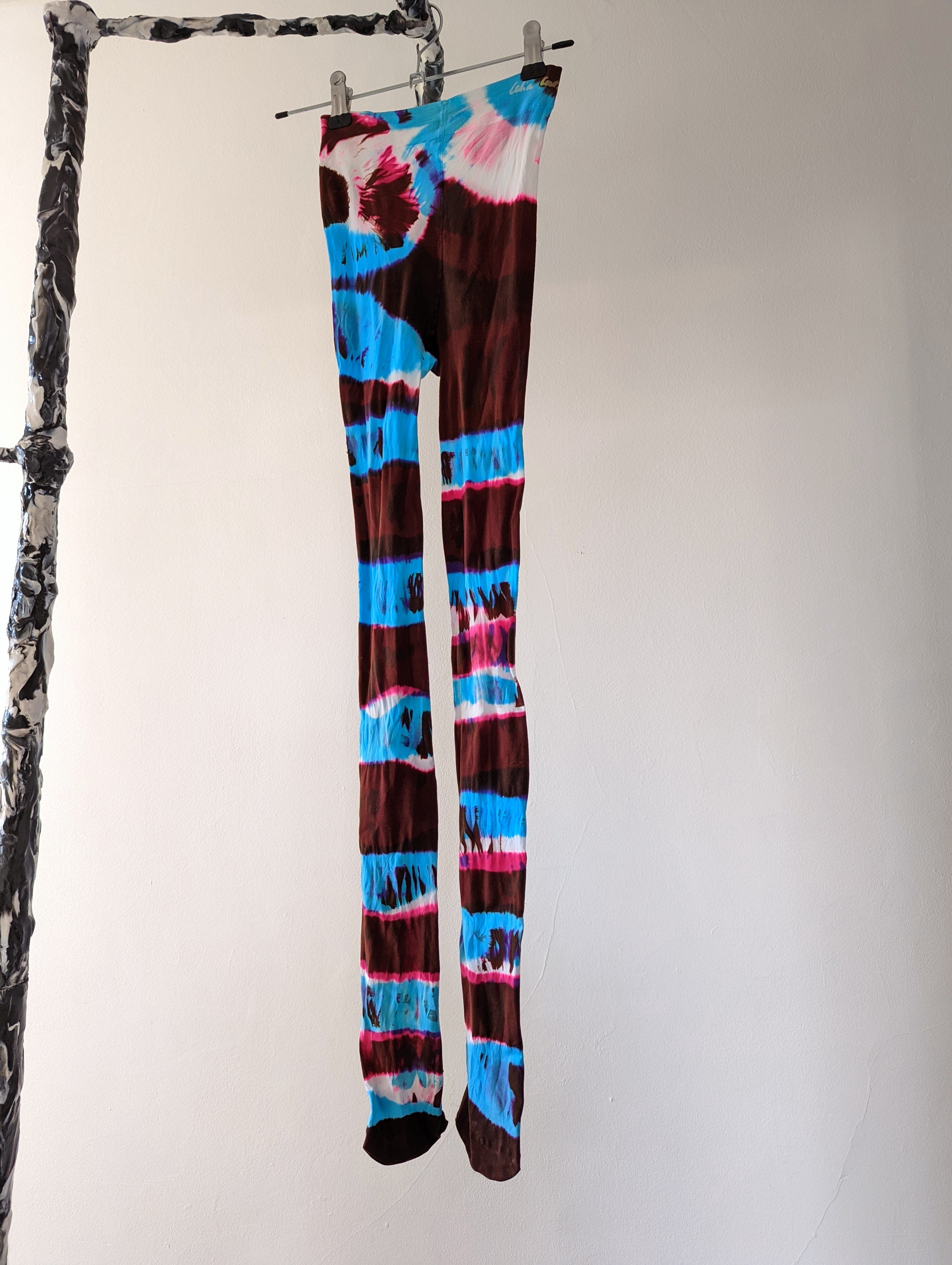 Hand Dyed Tights Blue Multicolour